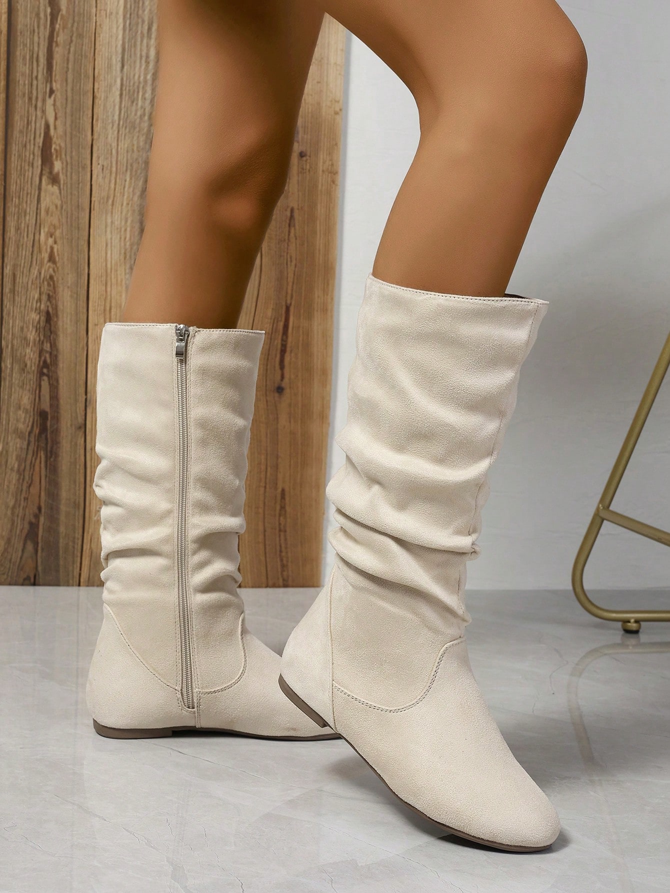 In Beige Women Fashion Boots