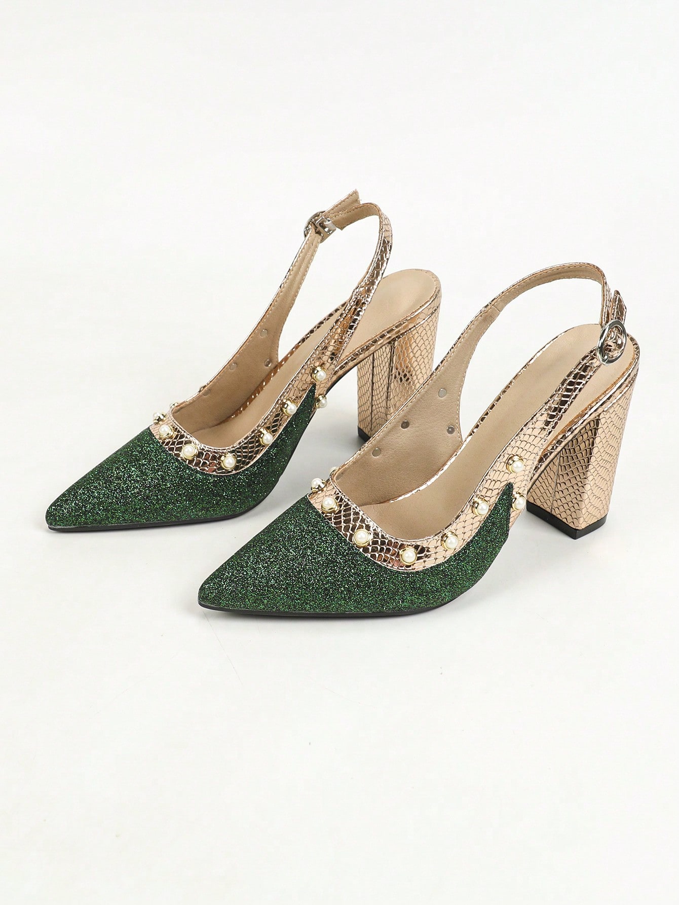 In Dark Green Women Shoes