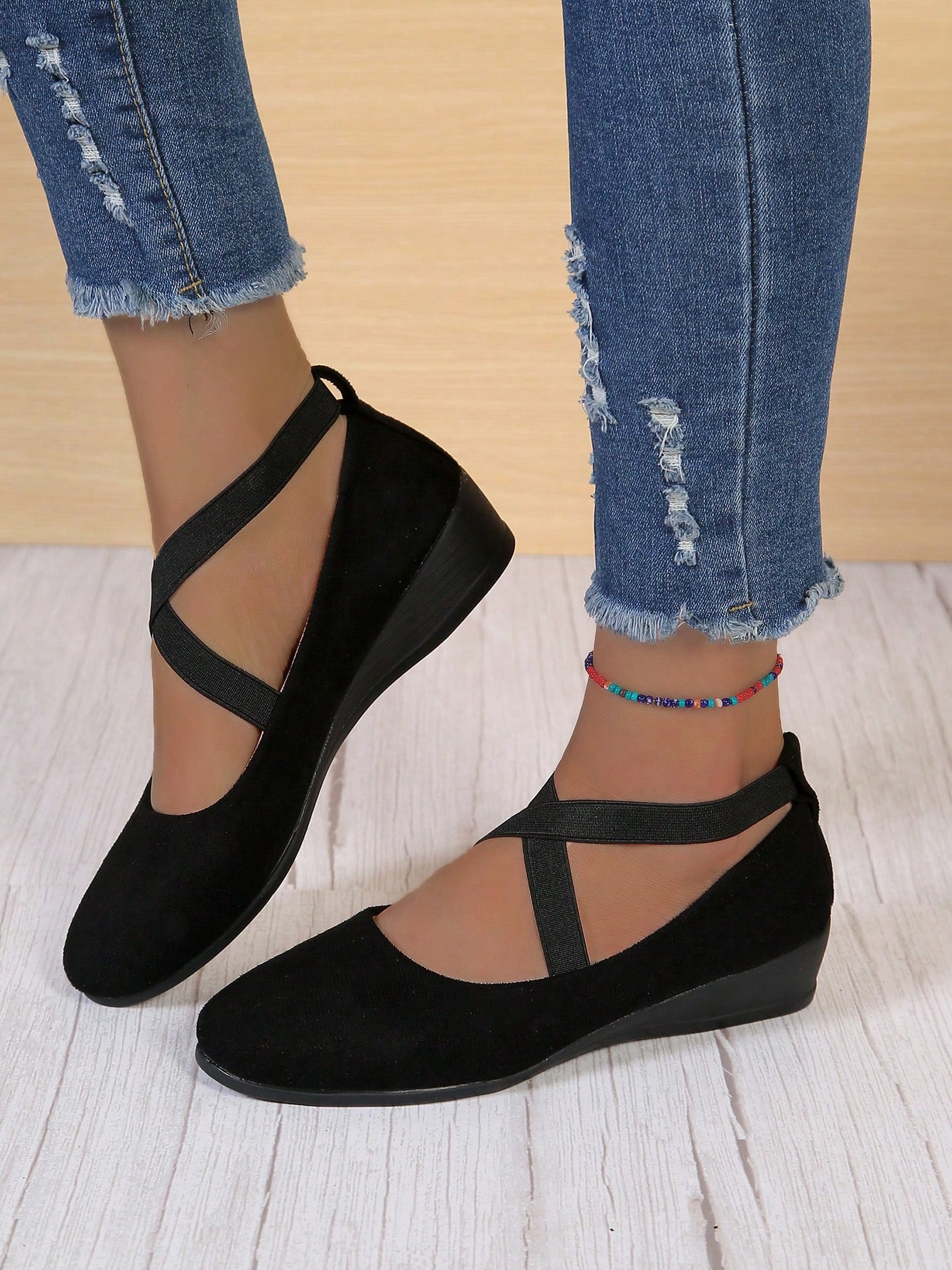 In Black Women Wedges & Flatform