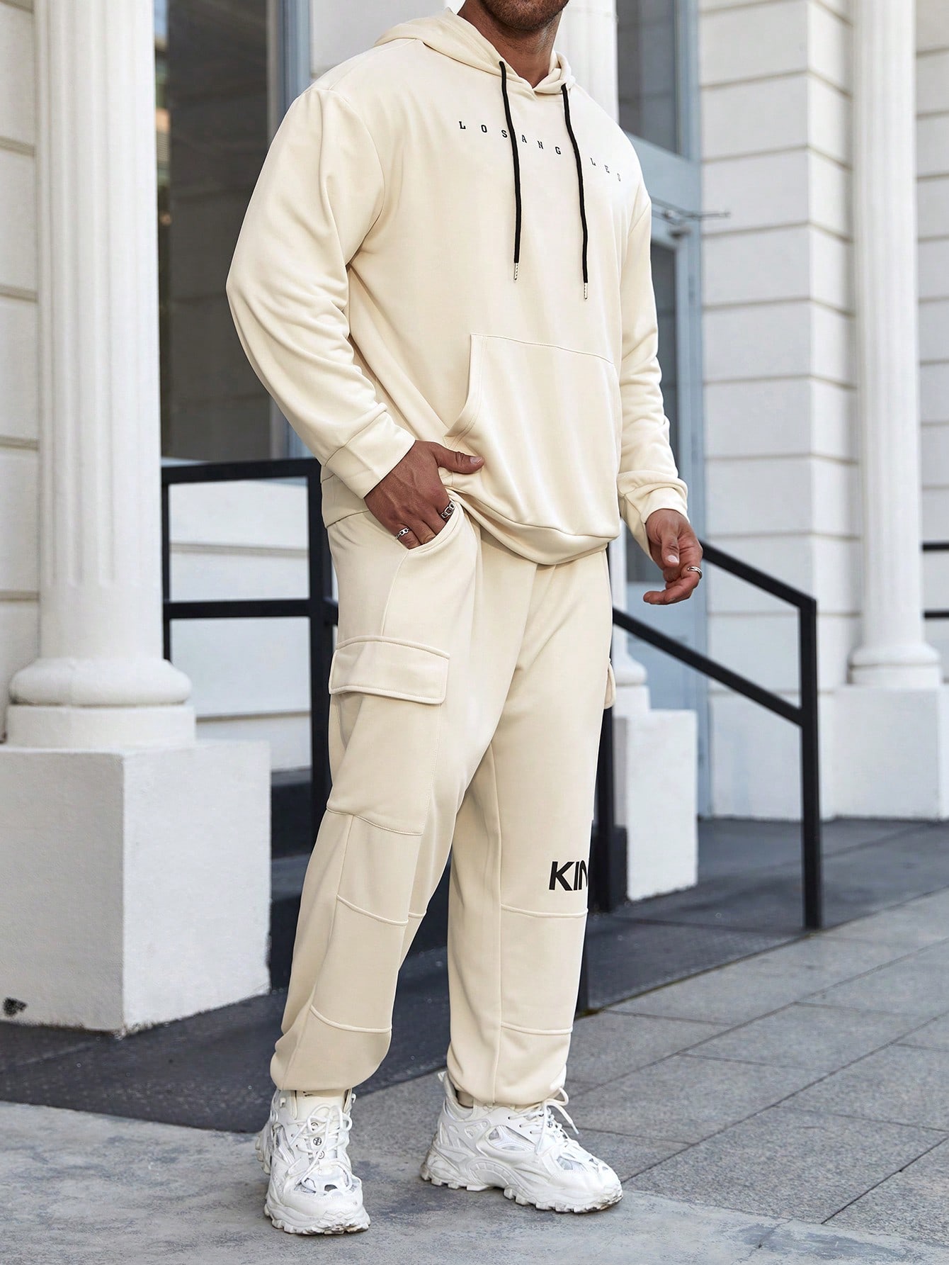 Men Plus Size Hoodie & Sweatshirt Co-ords