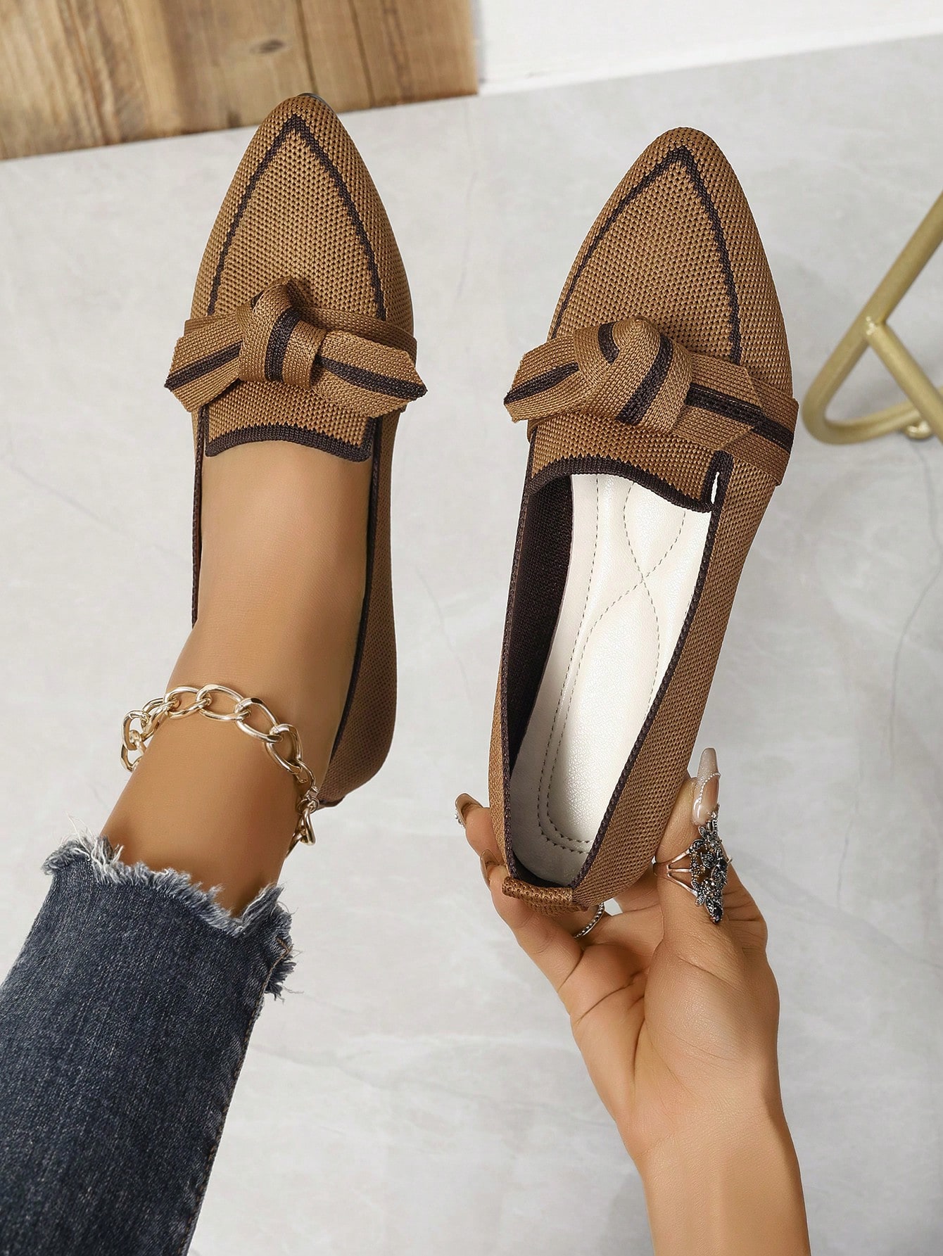 In Brown Women Flats