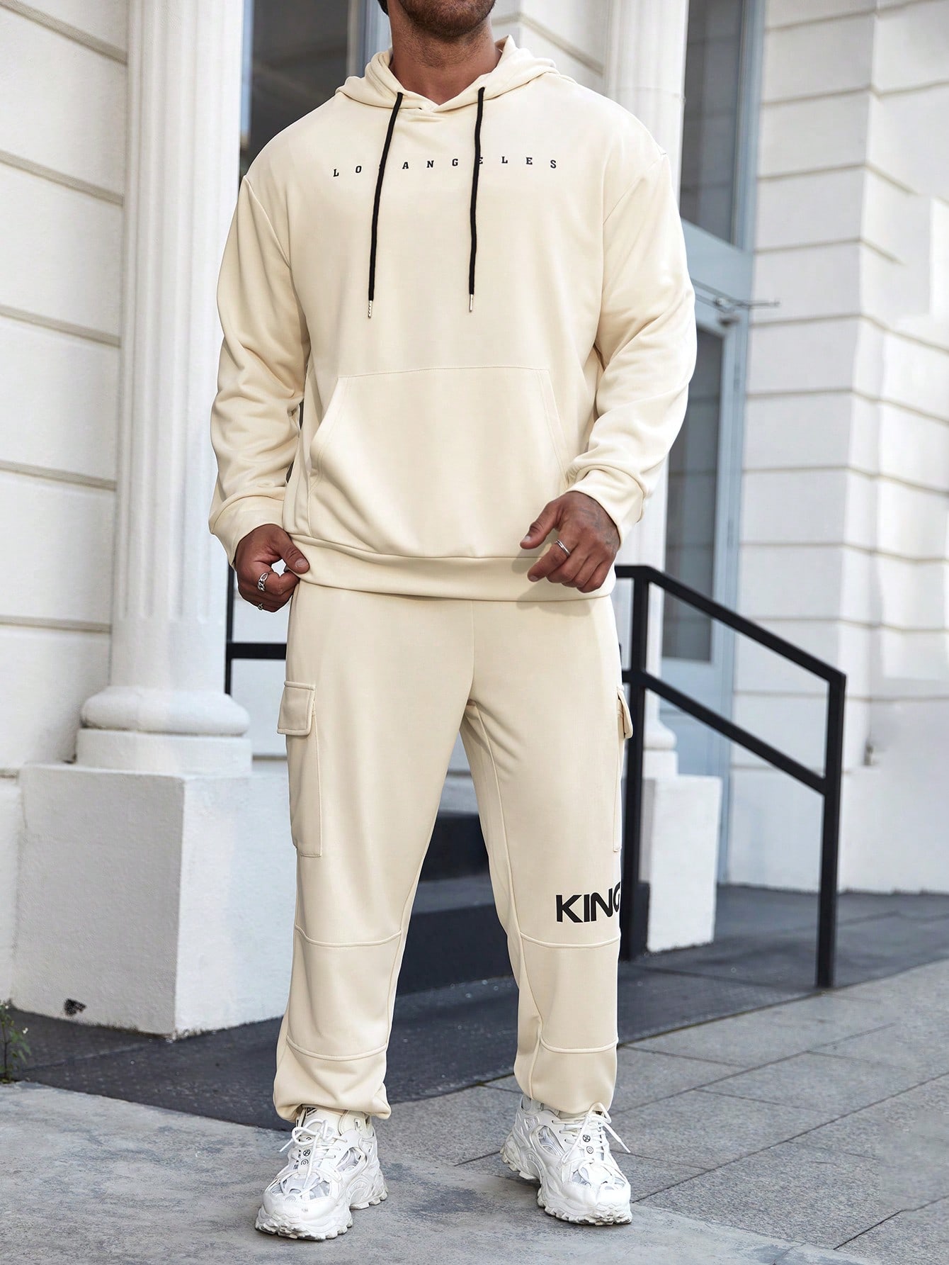 Men Plus Size Hoodie & Sweatshirt Co-ords