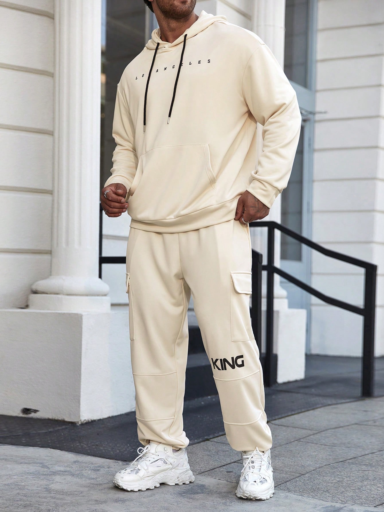 Men Plus Size Hoodie & Sweatshirt Co-ords