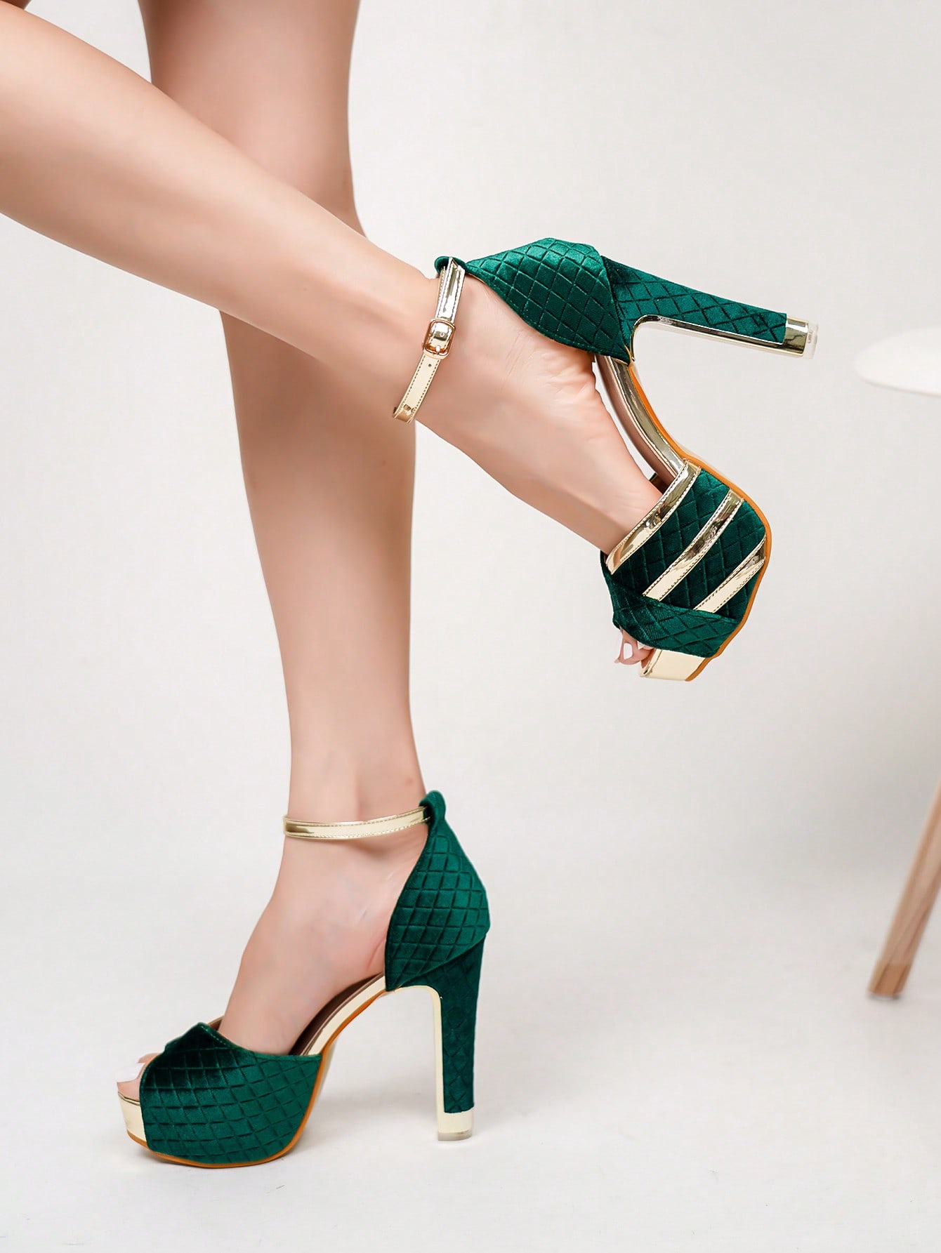 In Dark Green Women Shoes