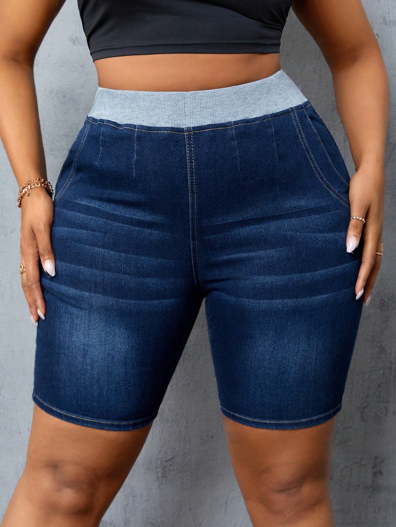 Plus Size Denim Shorts