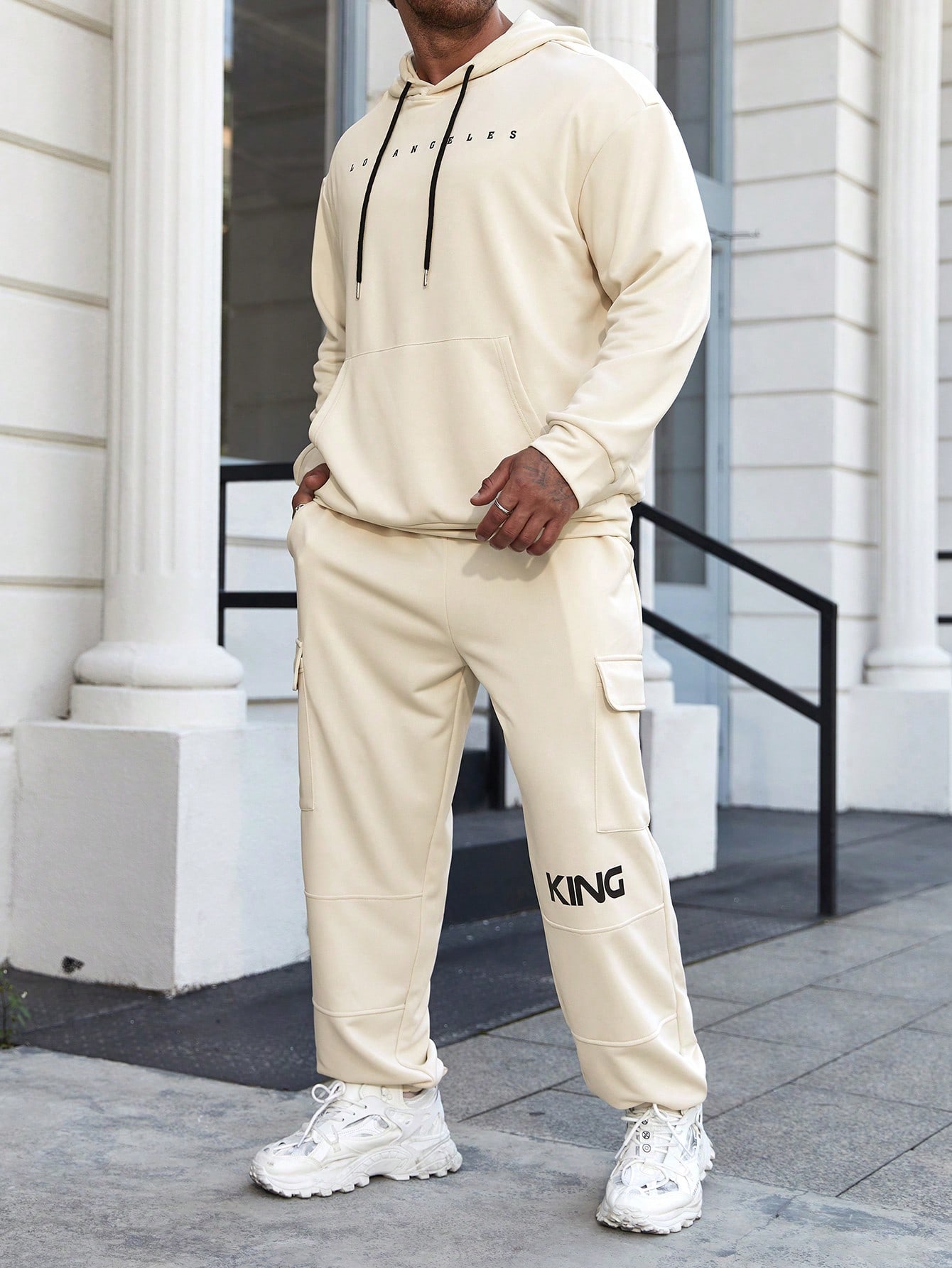 Men Plus Size Hoodie & Sweatshirt Co-ords