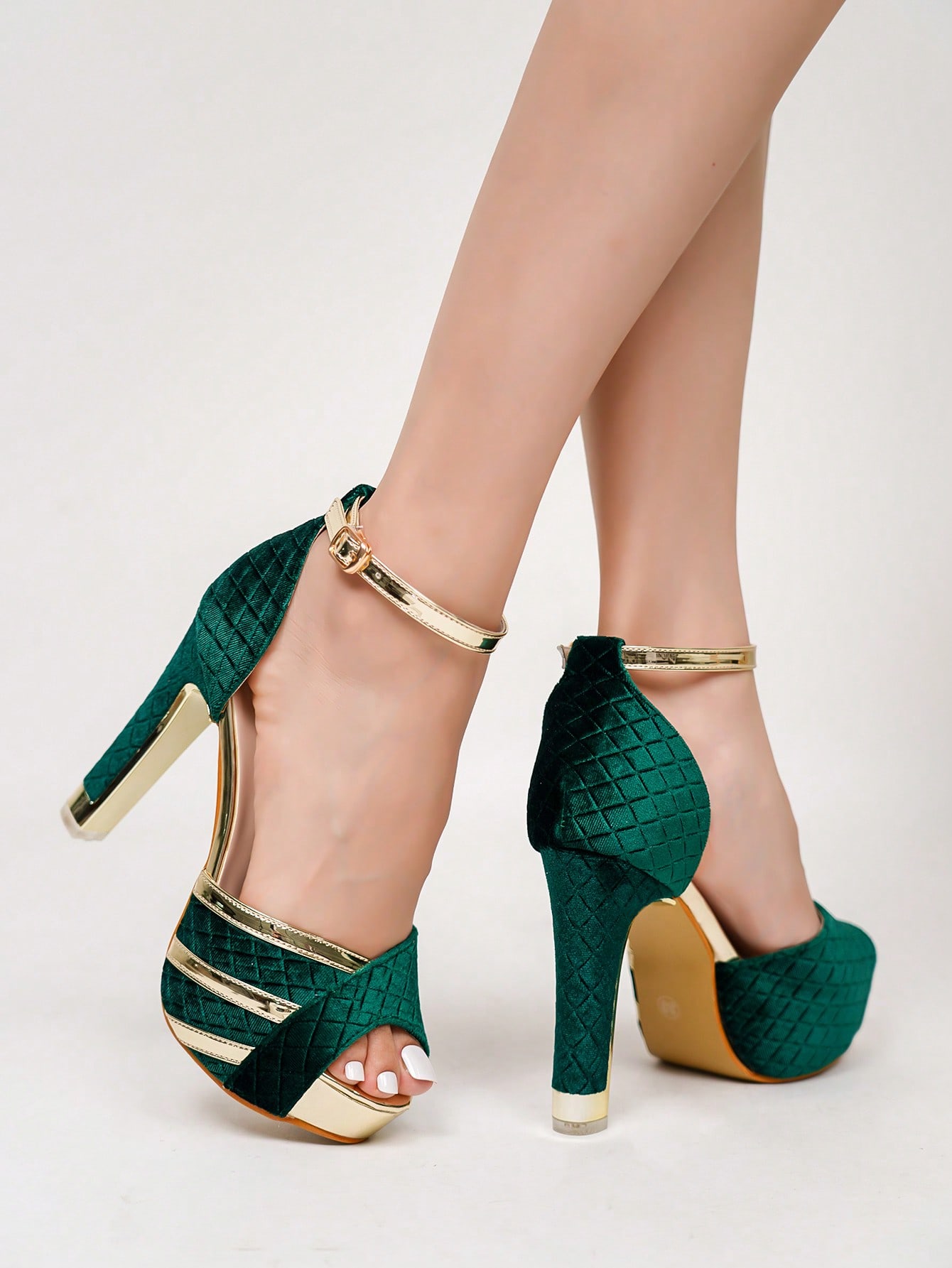 In Dark Green Women Shoes