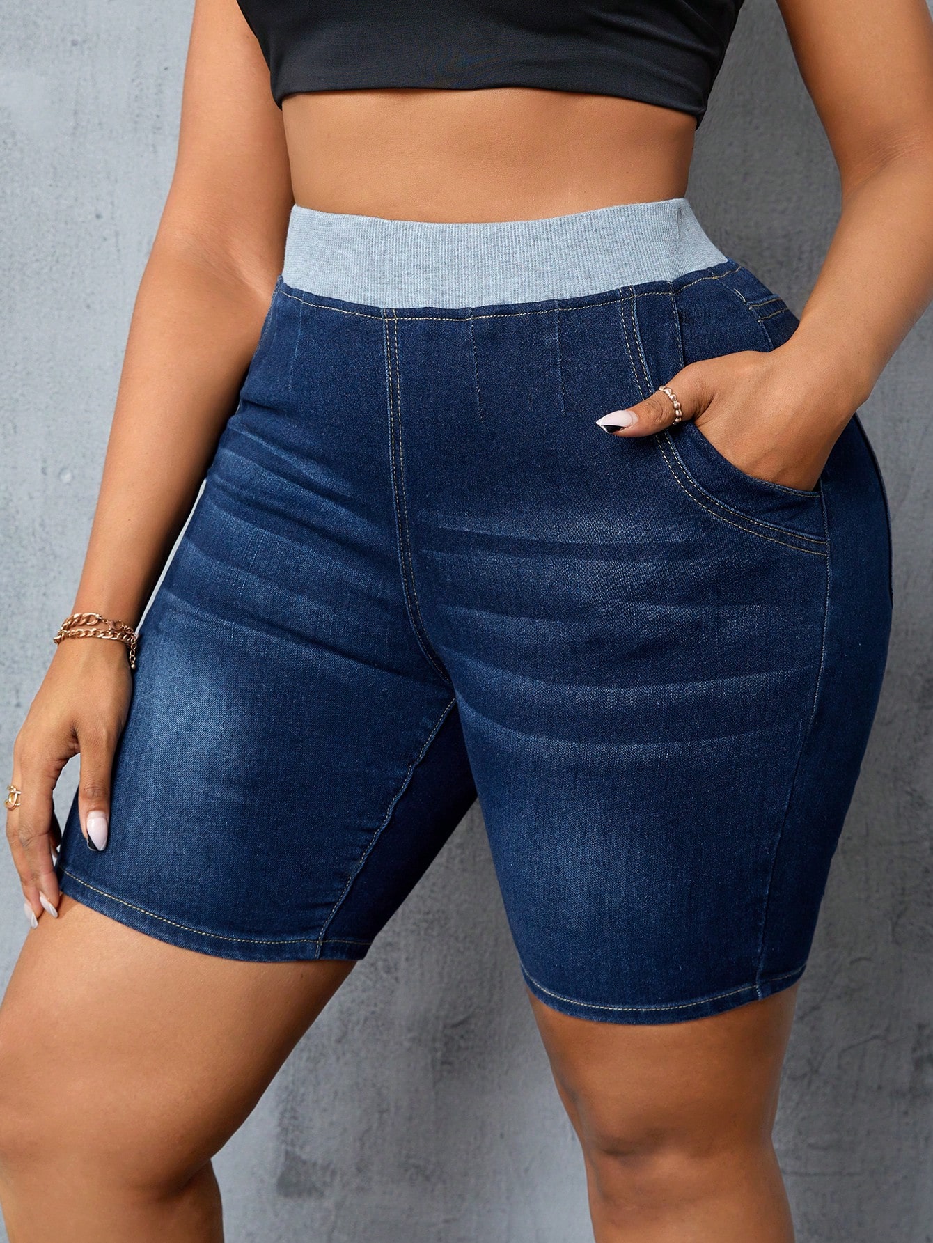 Plus Size Denim Shorts