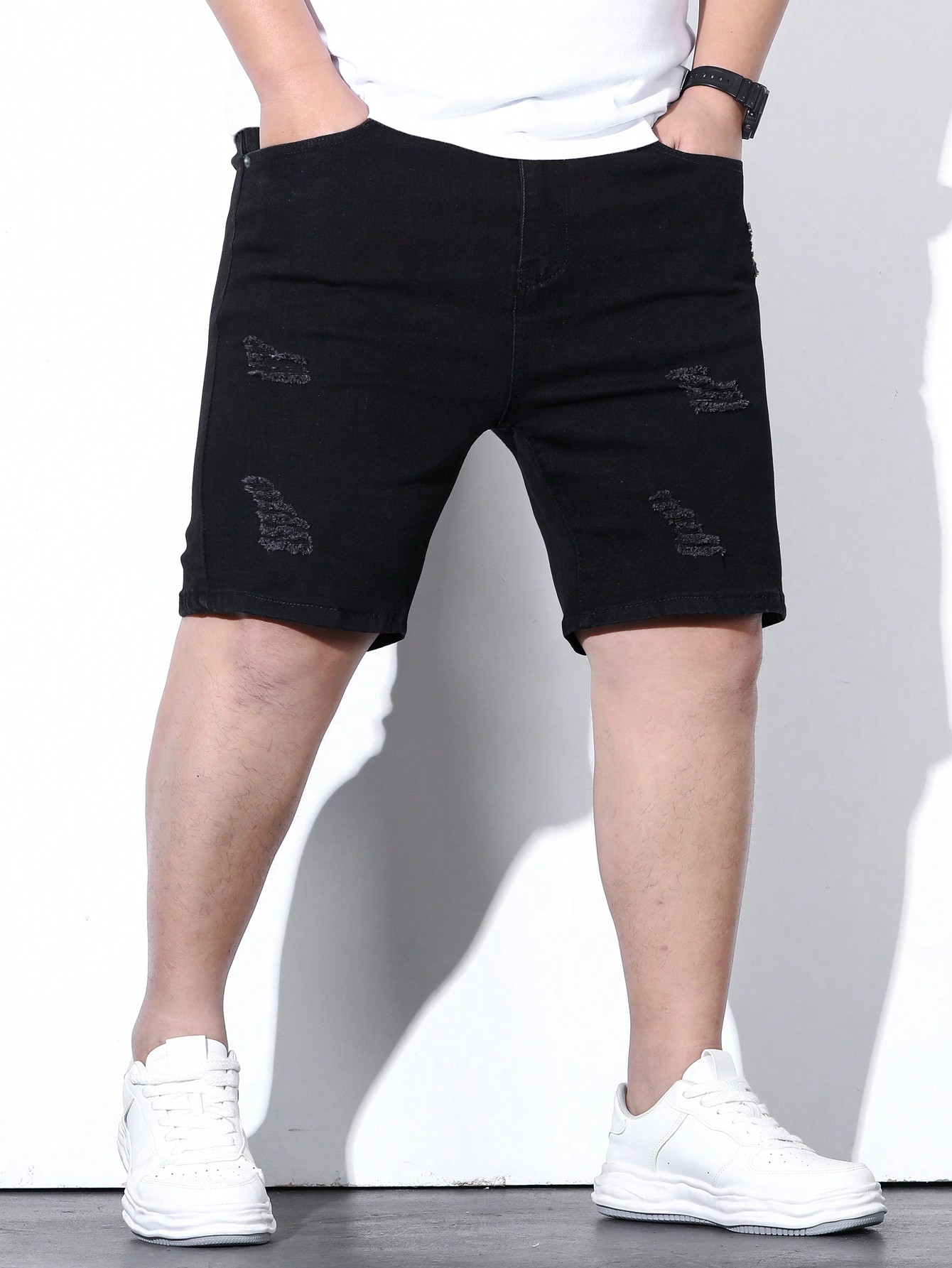 Men Plus Size Denim Shorts