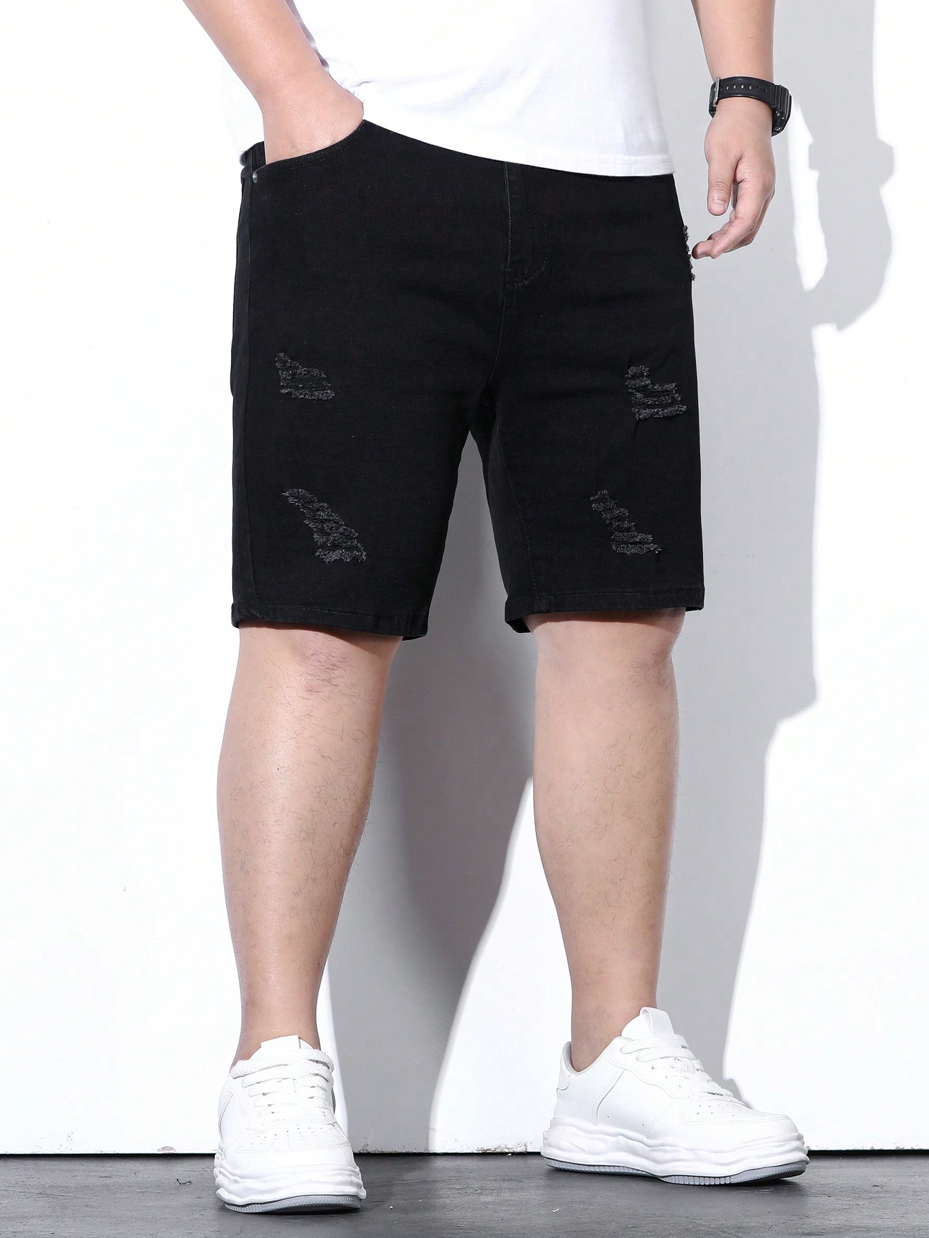 Men Plus Size Denim Shorts