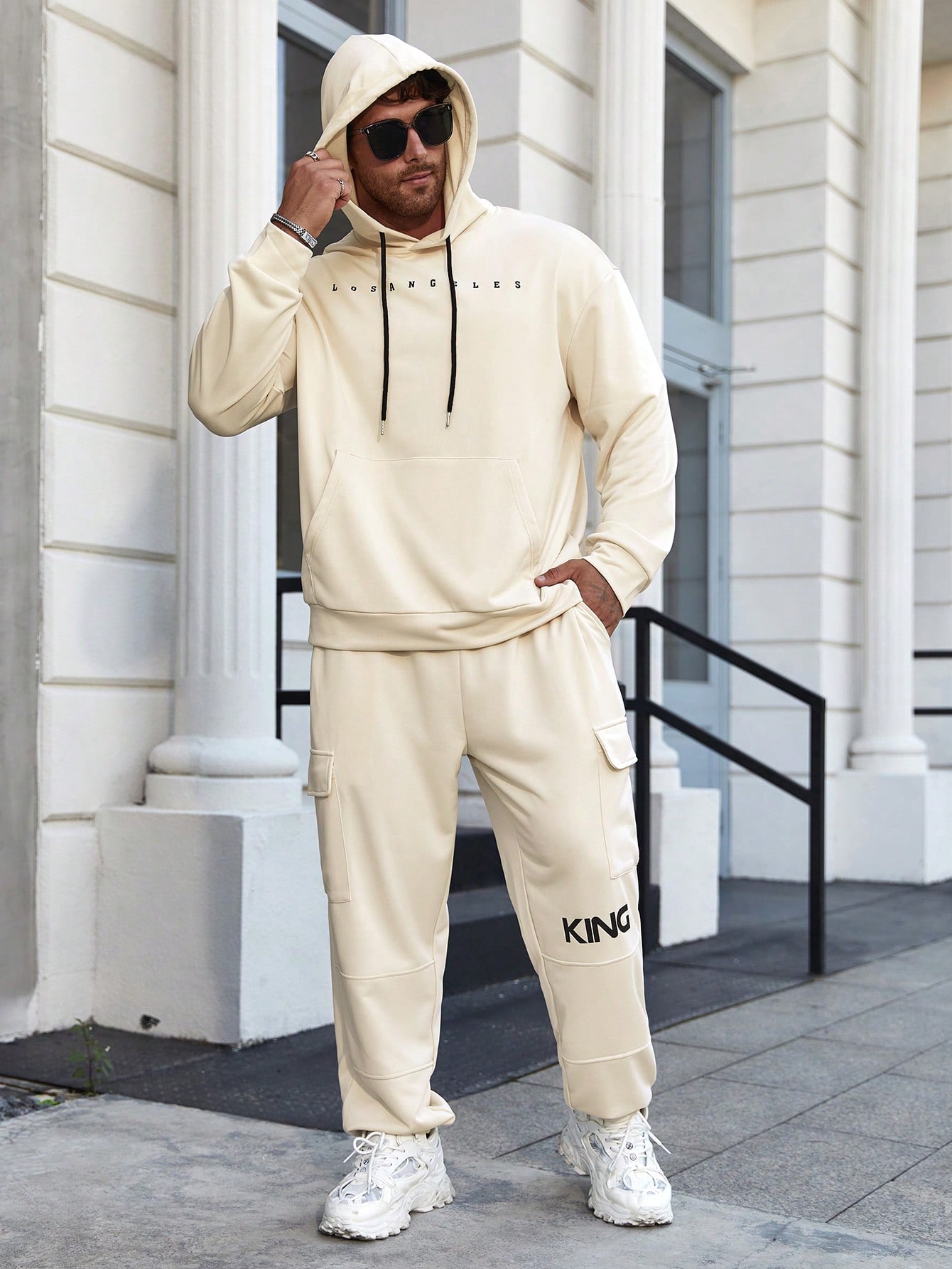 Men Plus Size Hoodie & Sweatshirt Co-ords