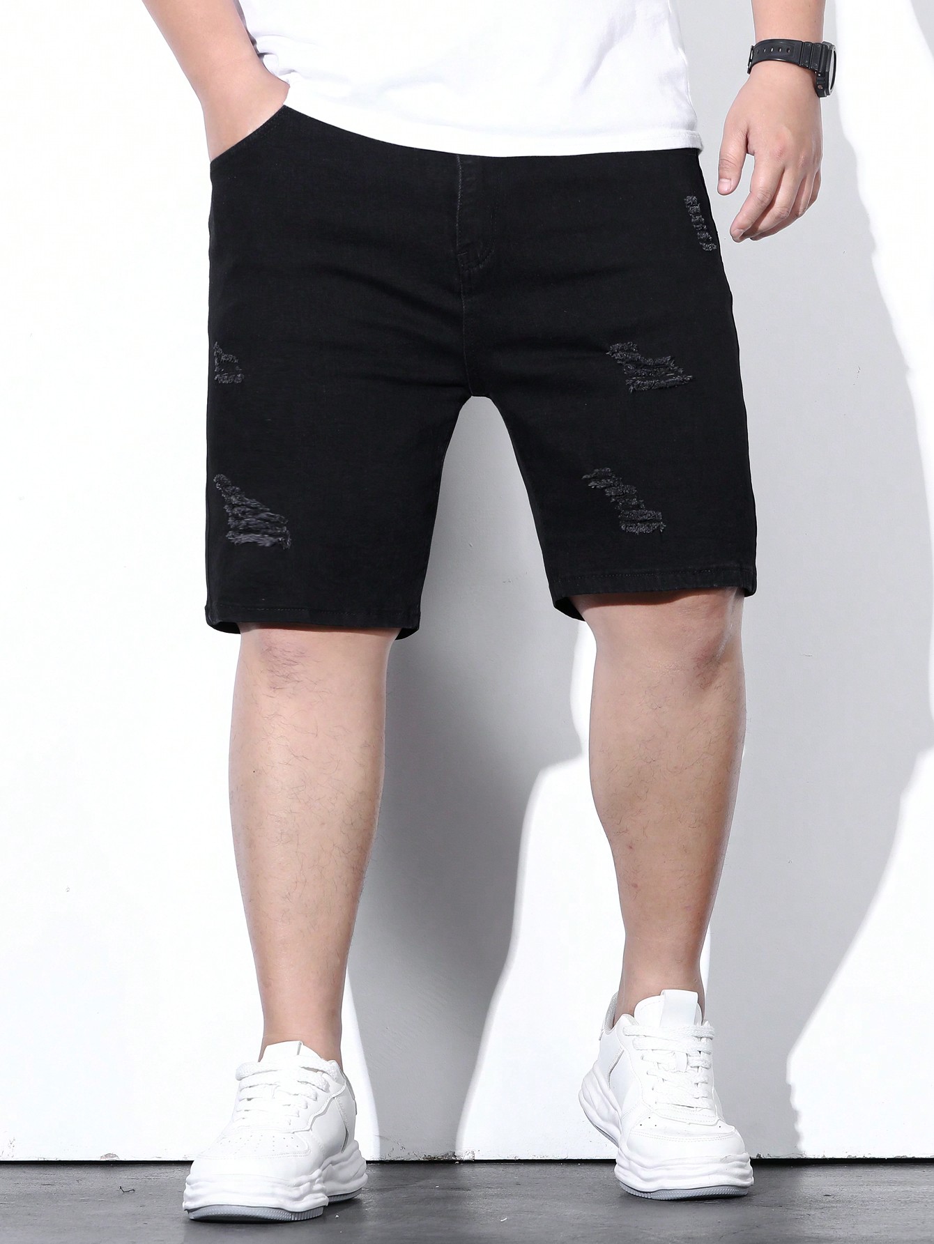 Men Plus Size Denim Shorts