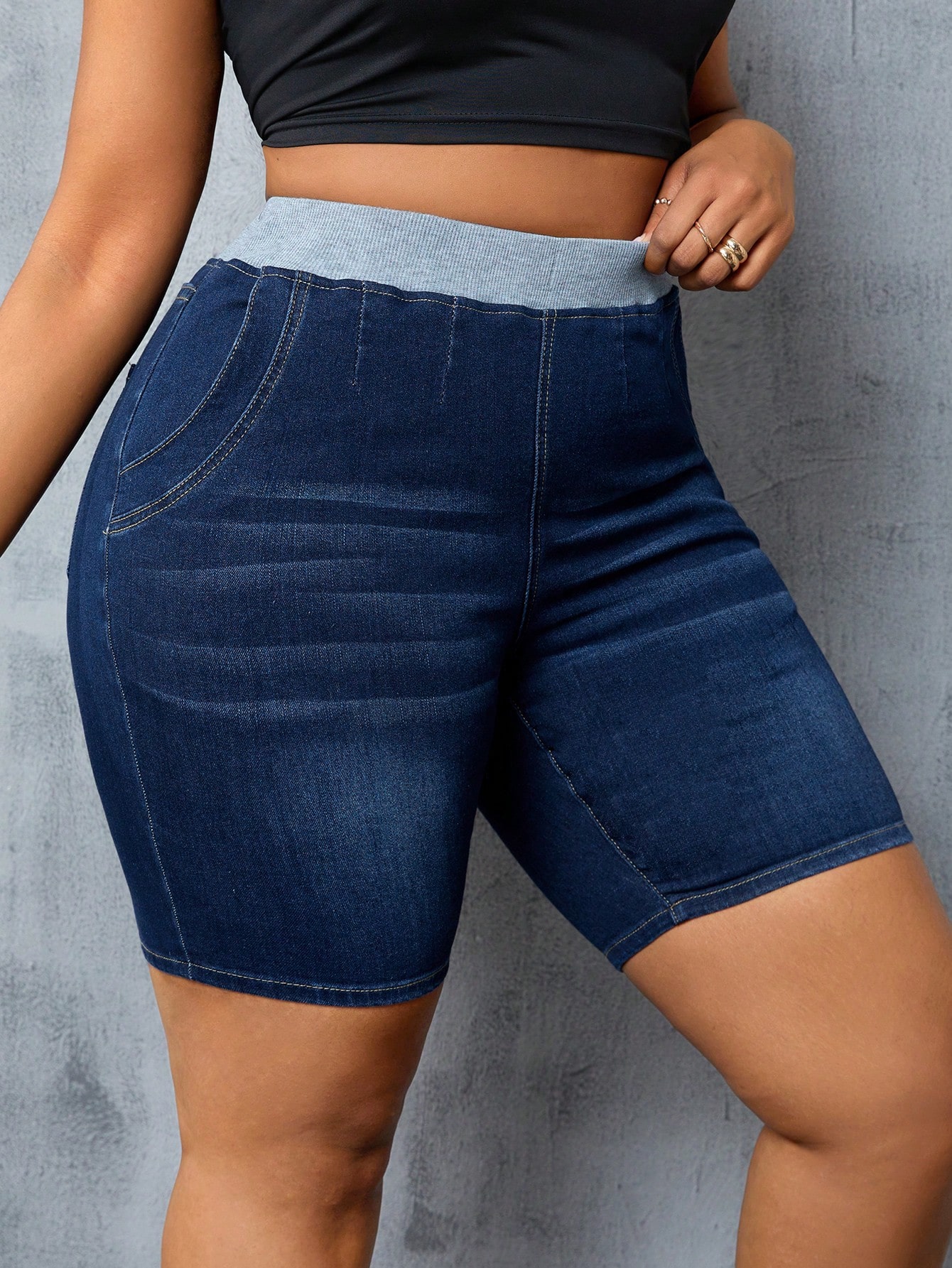 Plus Size Denim Shorts