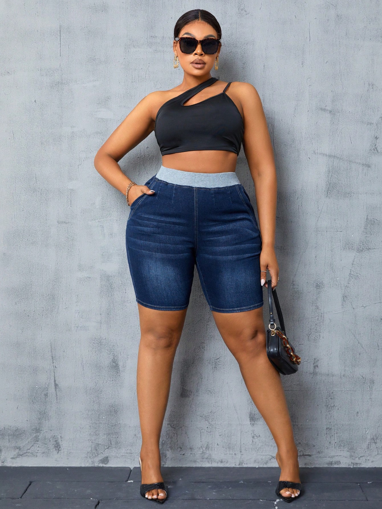 Plus Size Denim Shorts