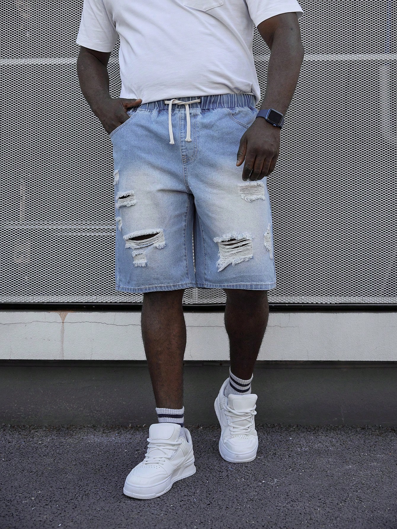 Men Plus Size Denim Shorts