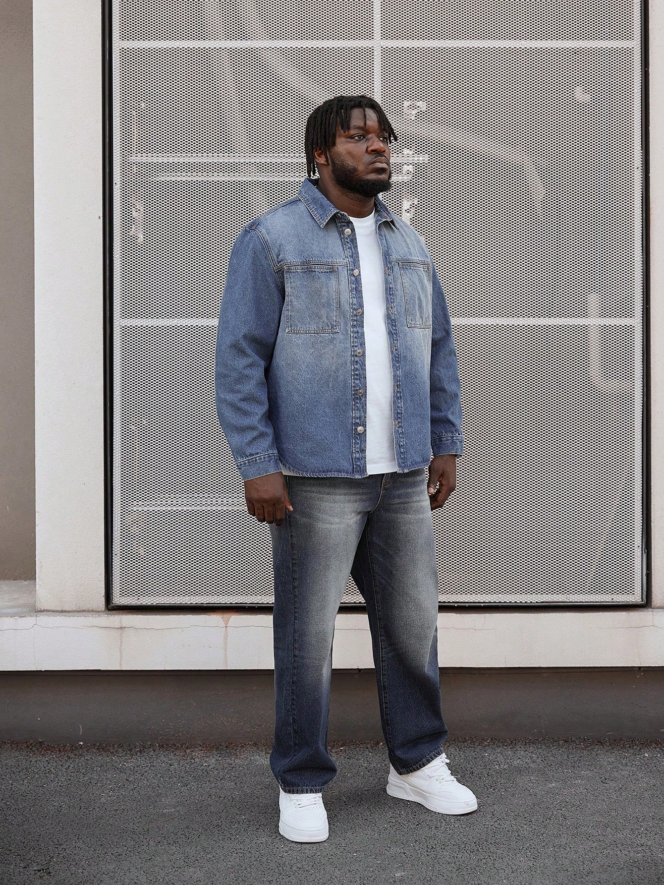 Men Plus Size Denim Shirts