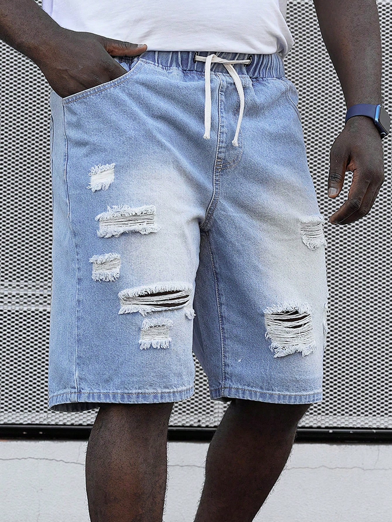 Men Plus Size Denim Shorts