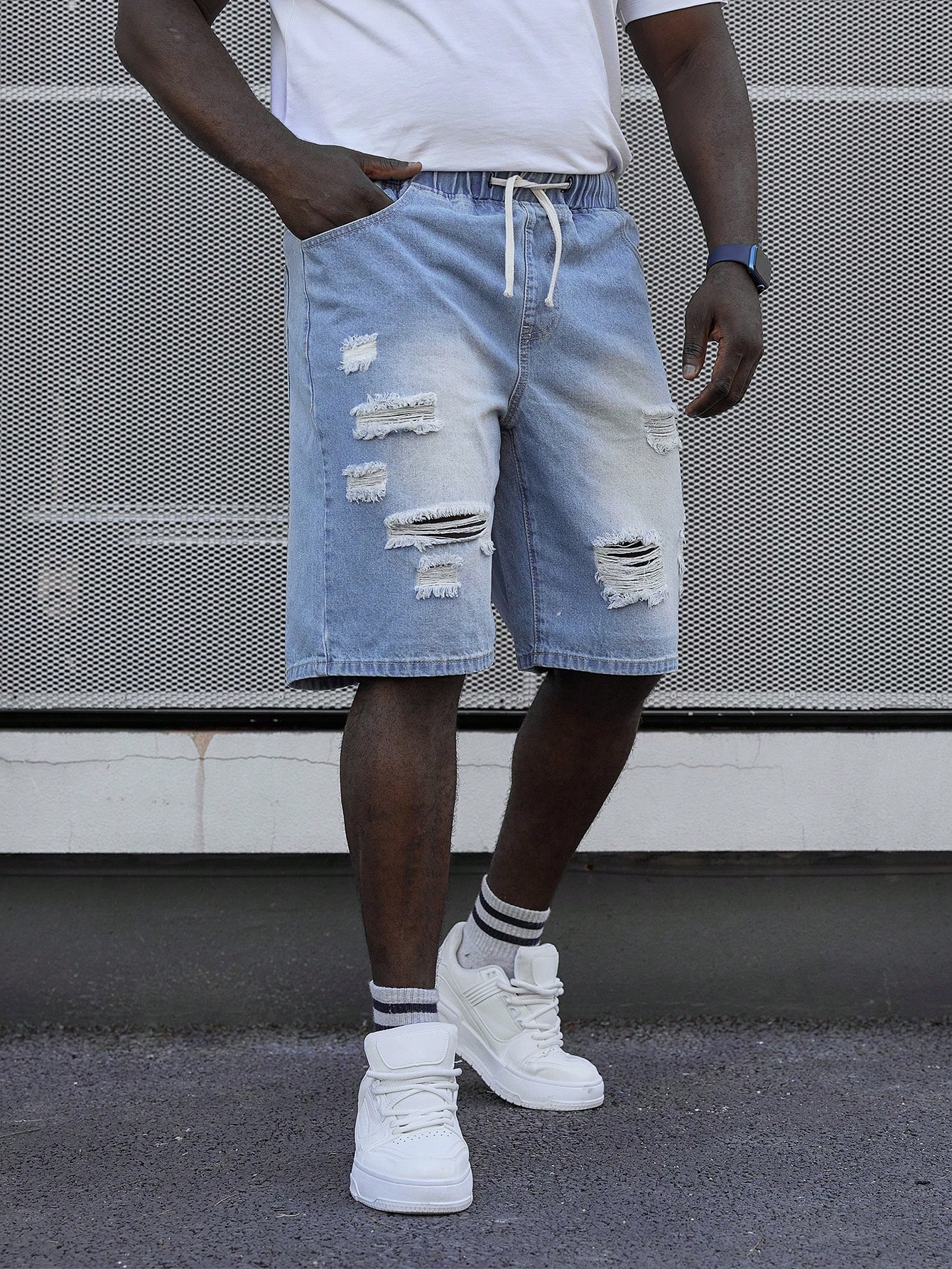 Men Plus Size Denim Shorts