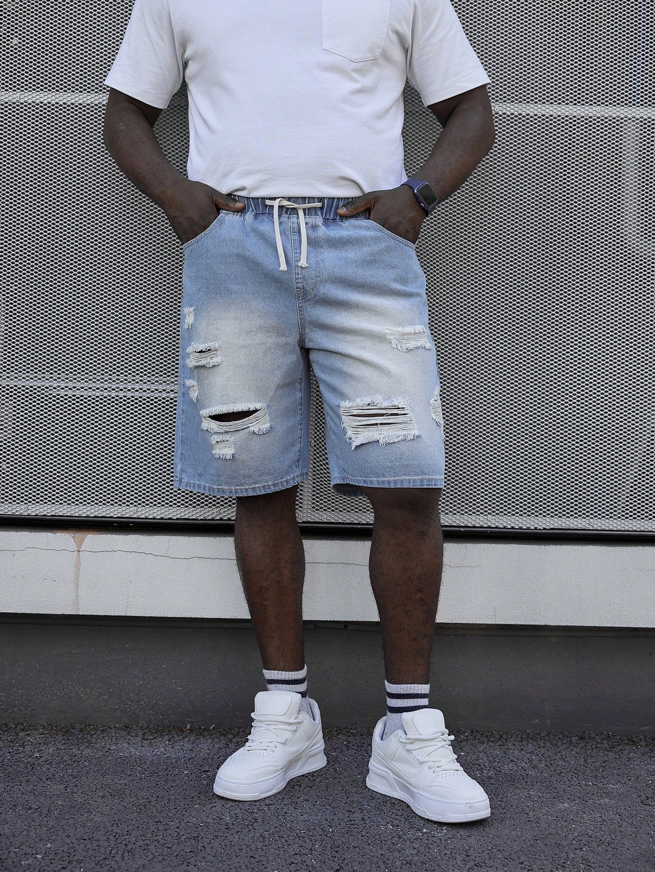 Men Plus Size Denim Shorts