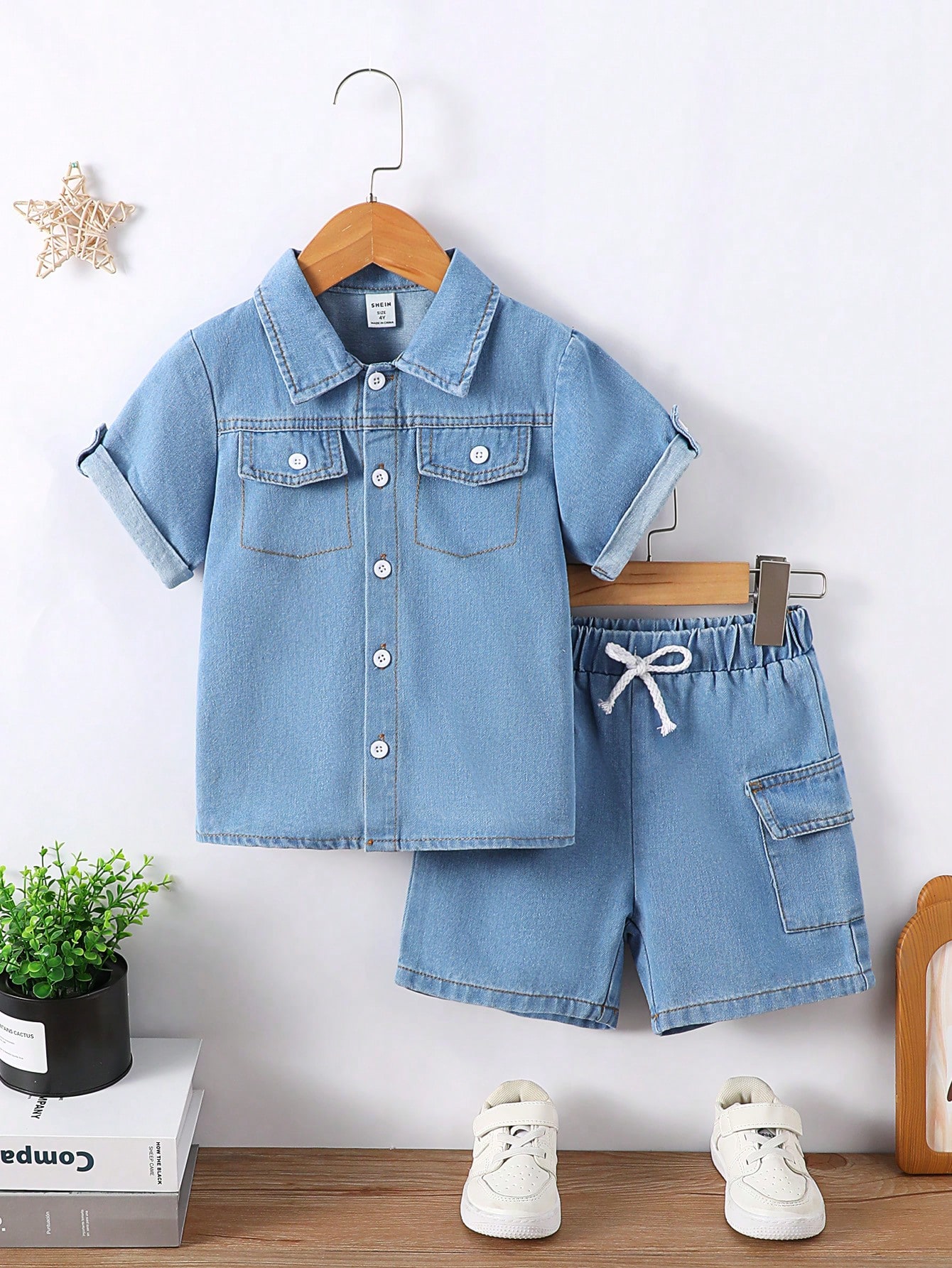 Young Boys Denim Two-piece Outfits