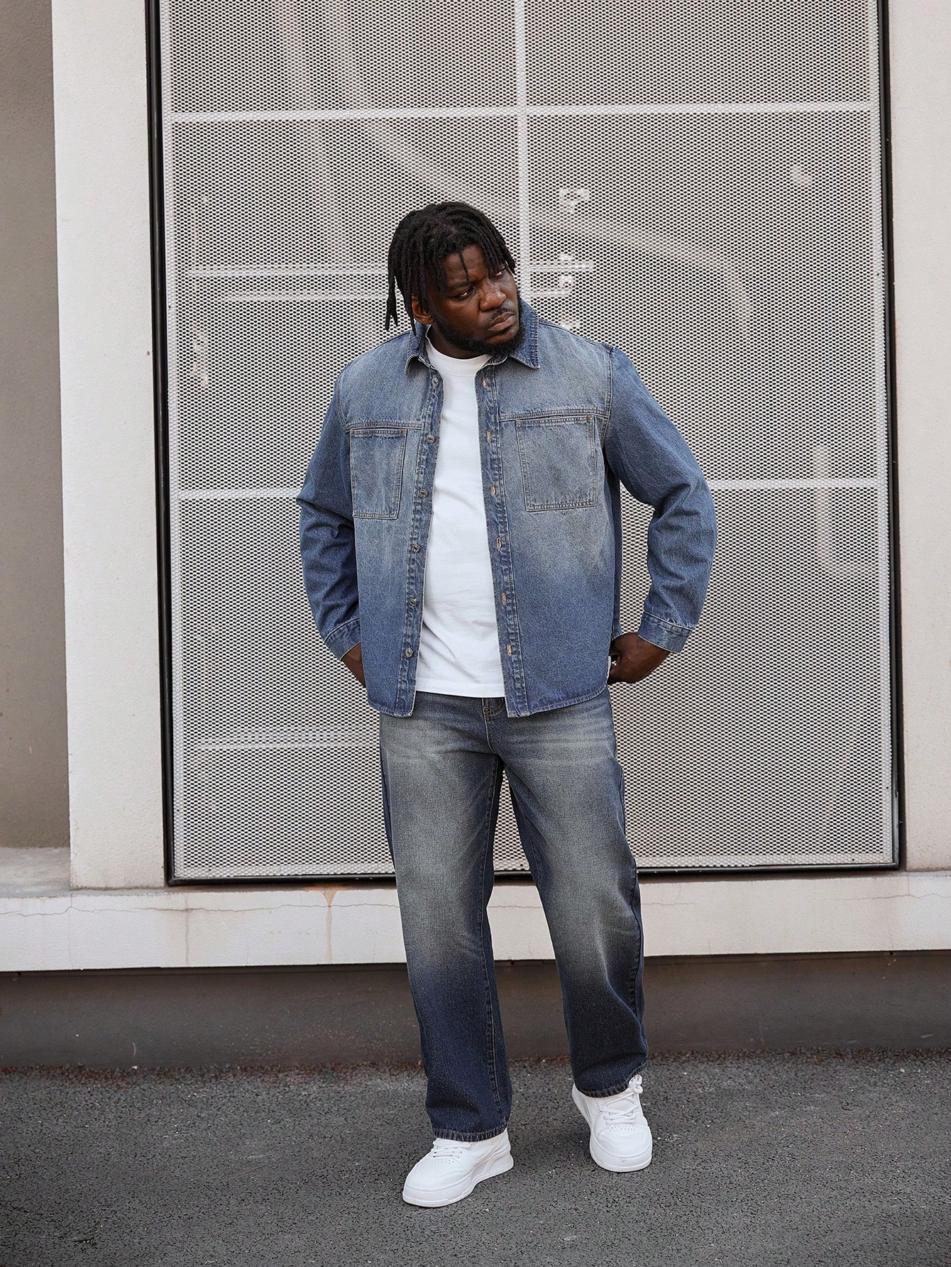 Men Plus Size Denim Shirts