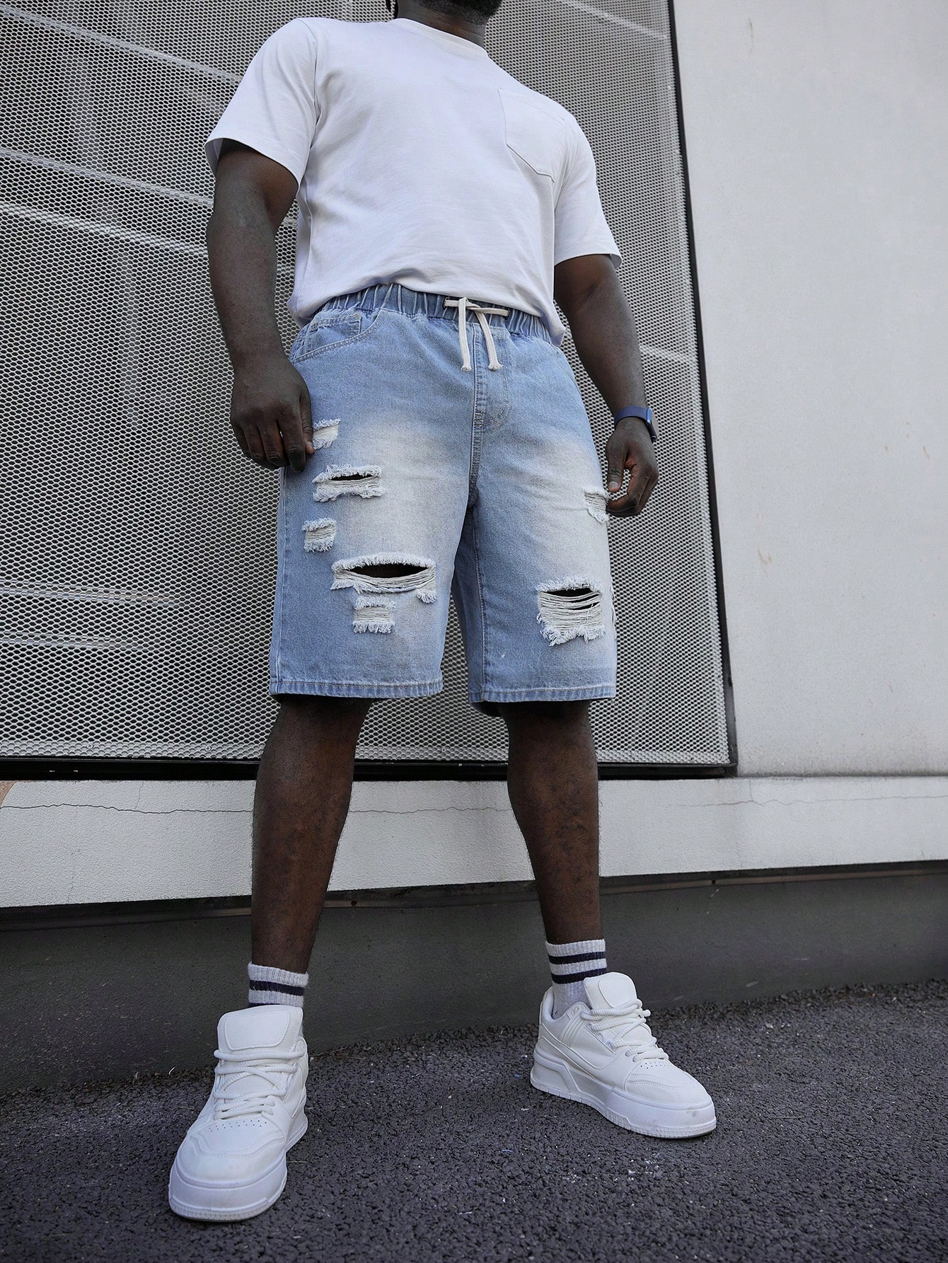 Men Plus Size Denim Shorts