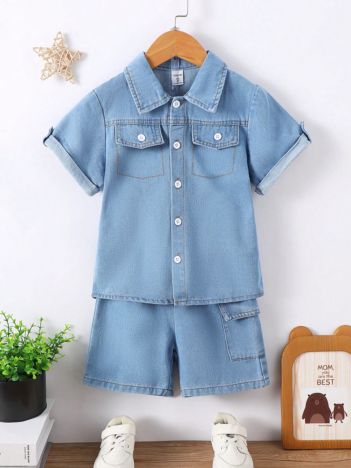 Young Boys Denim Two-piece Outfits