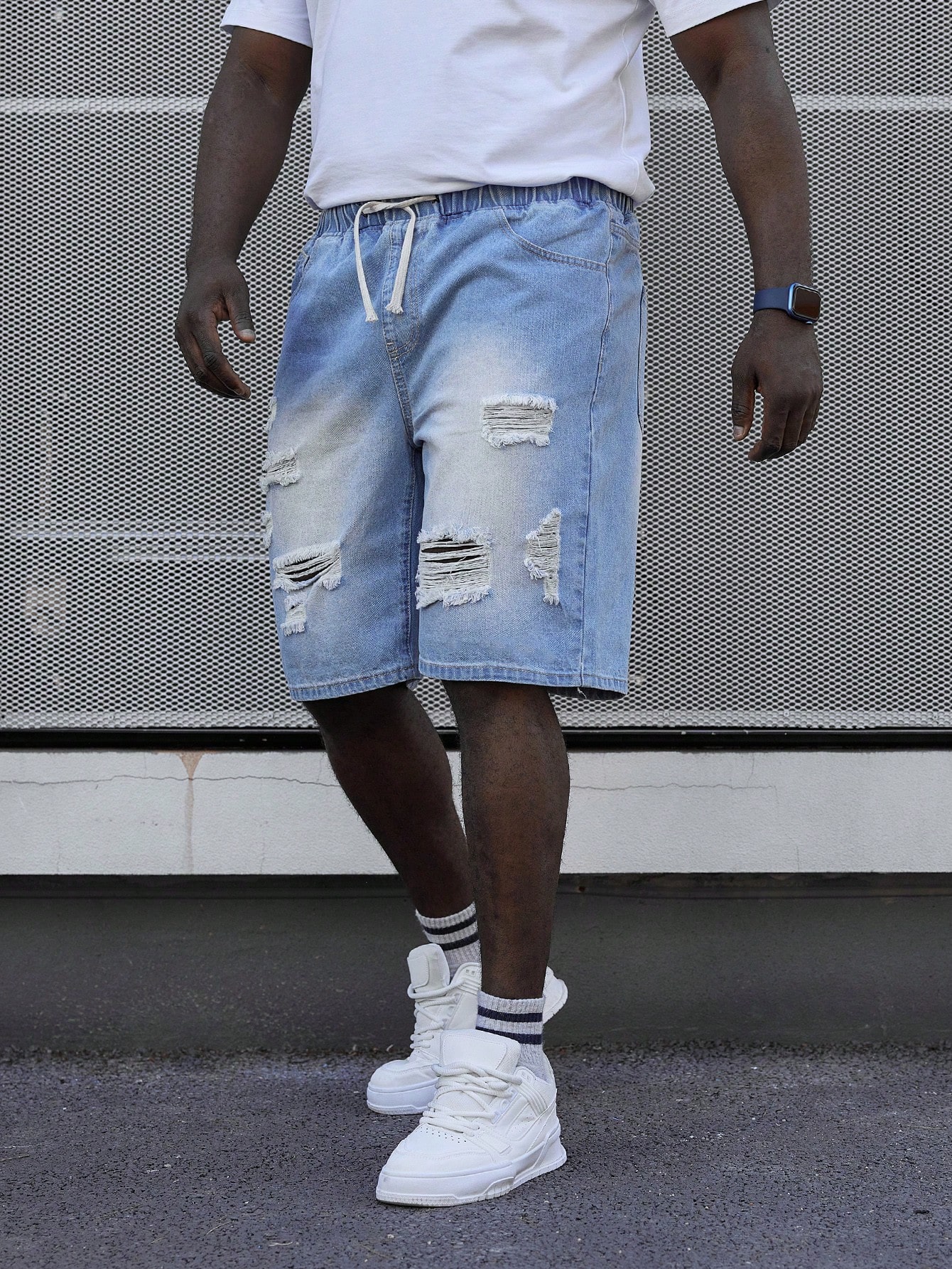 Men Plus Size Denim Shorts