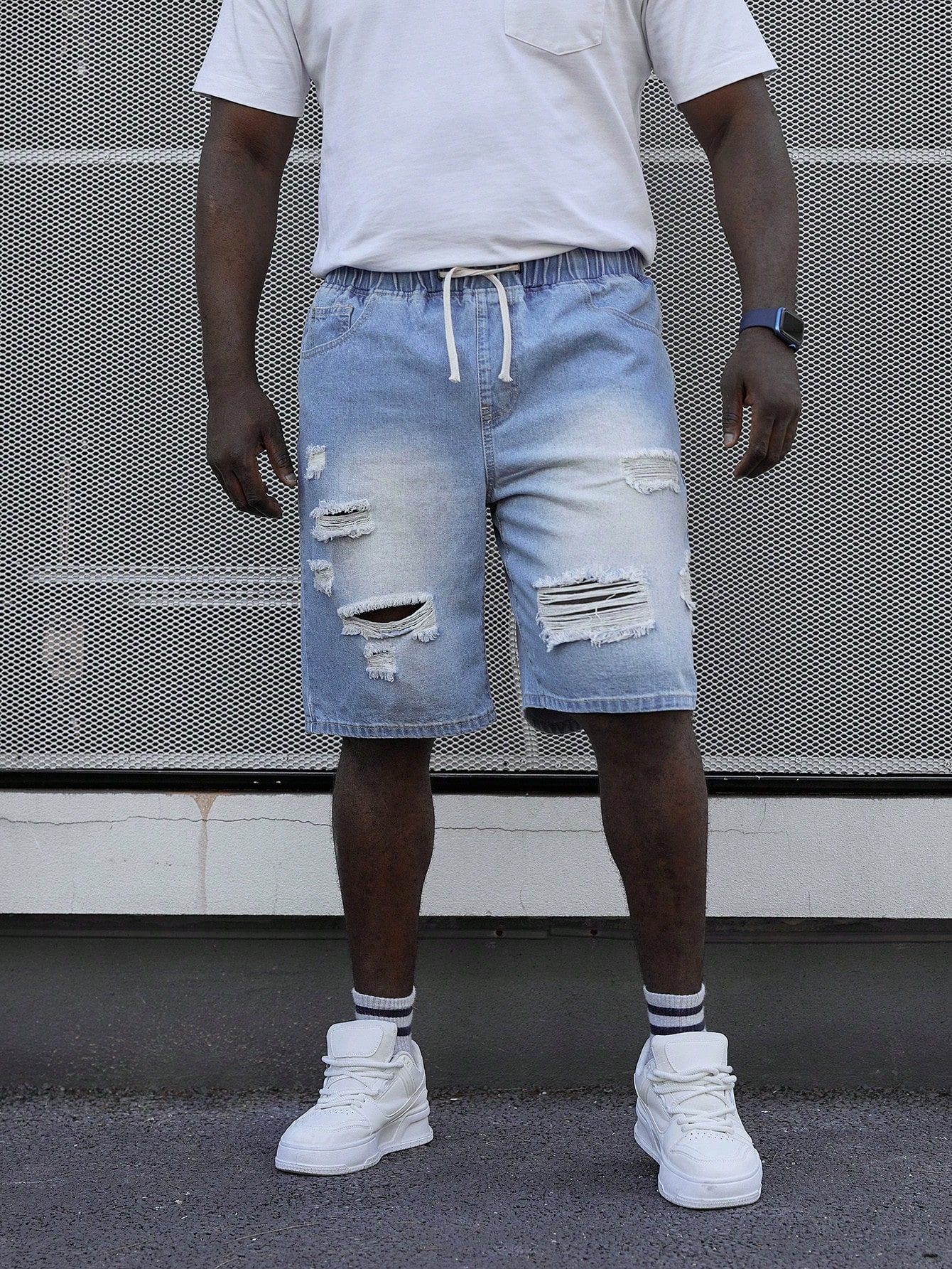 Men Plus Size Denim Shorts