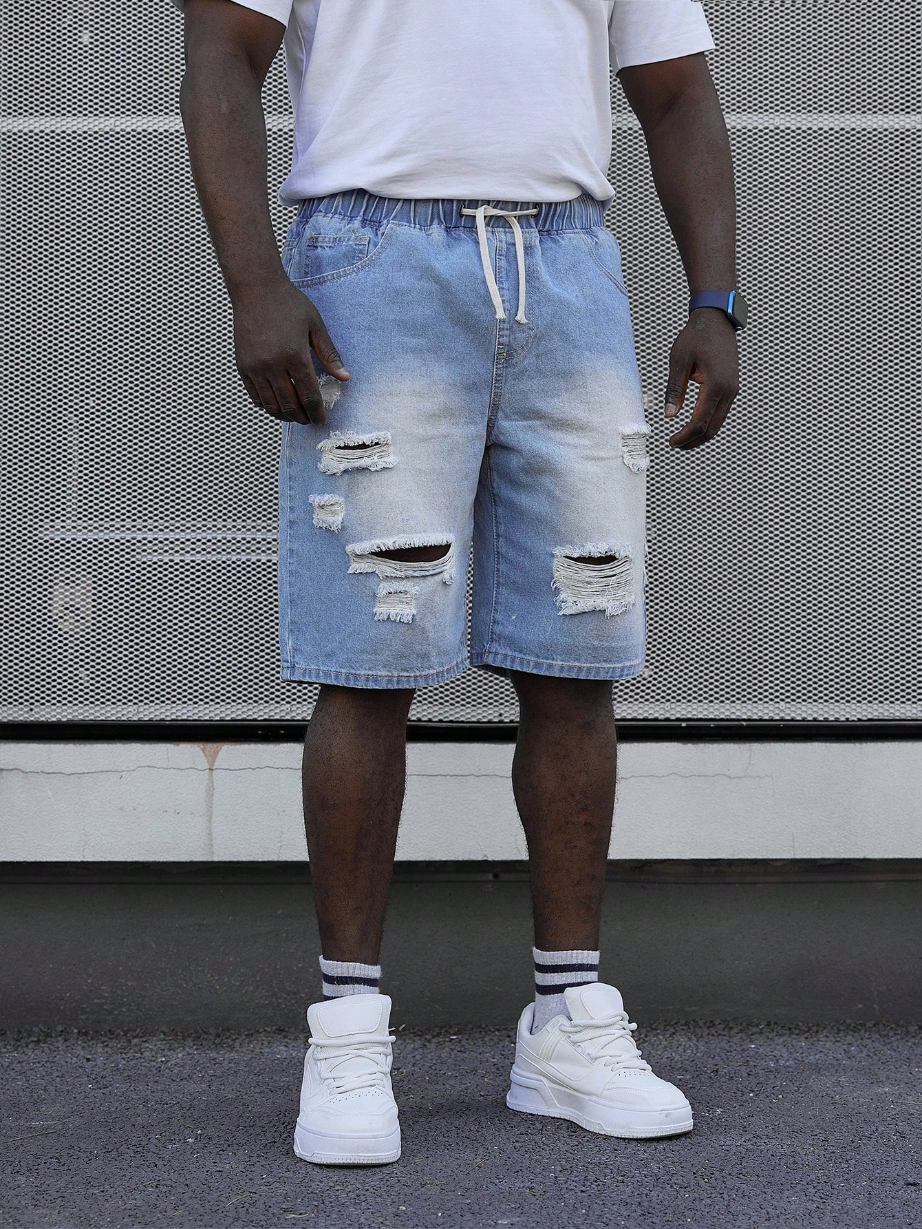 Men Plus Size Denim Shorts