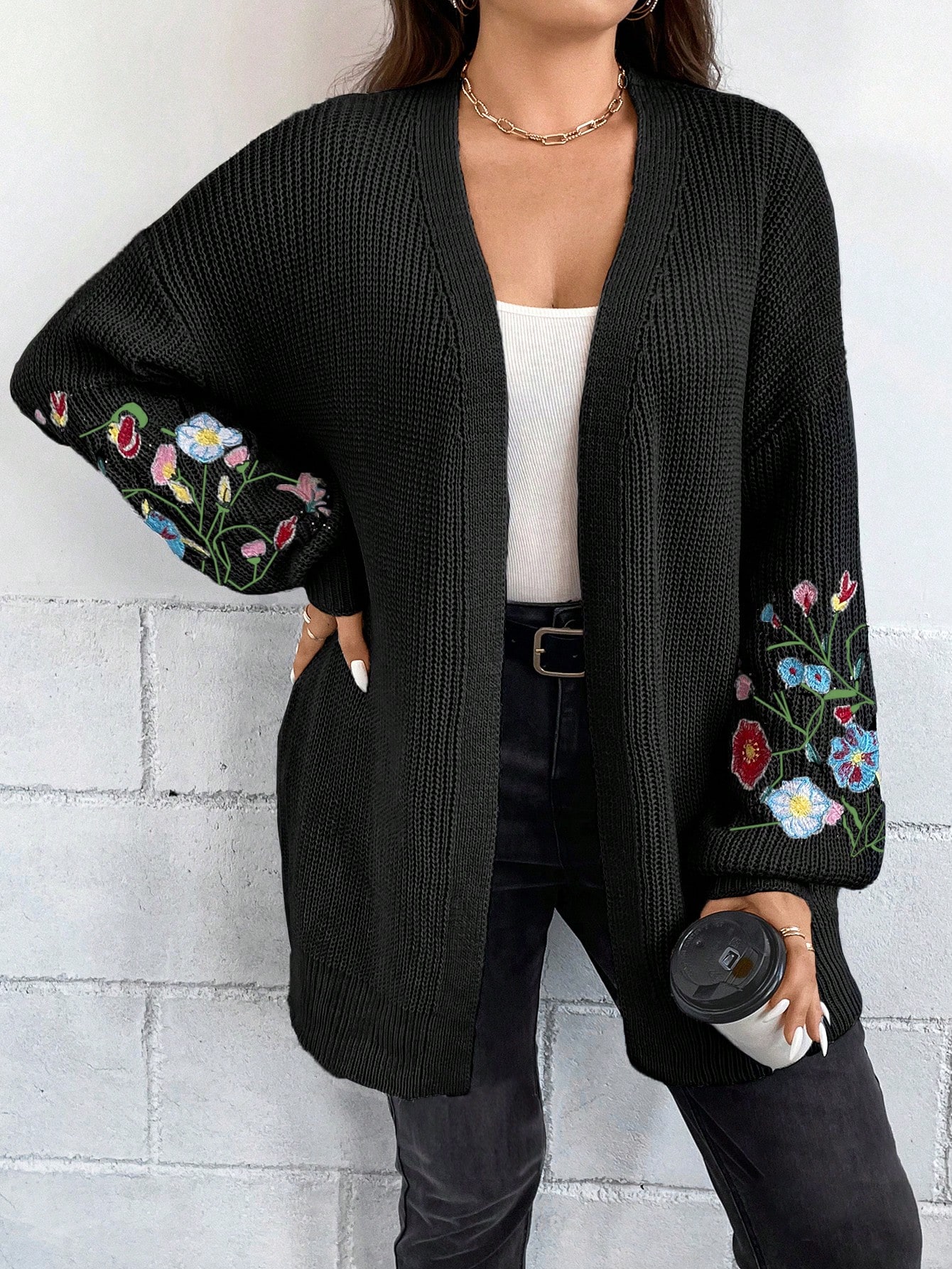 In Long Sleeve Plus Size Cardigans