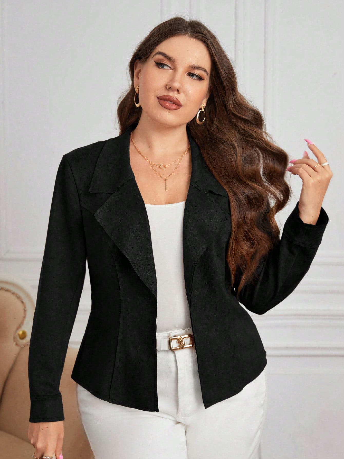 In Black Plus Size Jackets