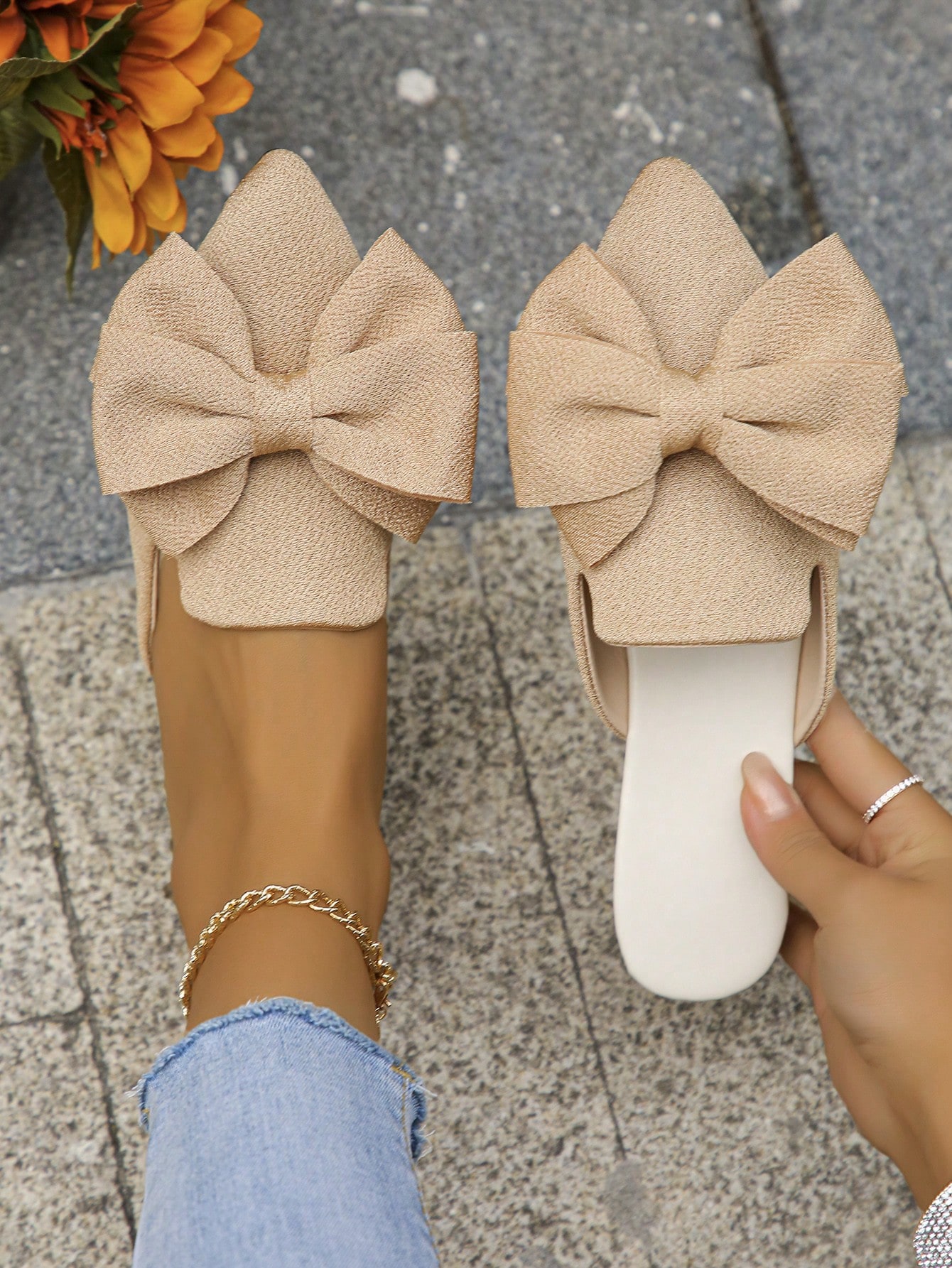 In Beige Women Flats