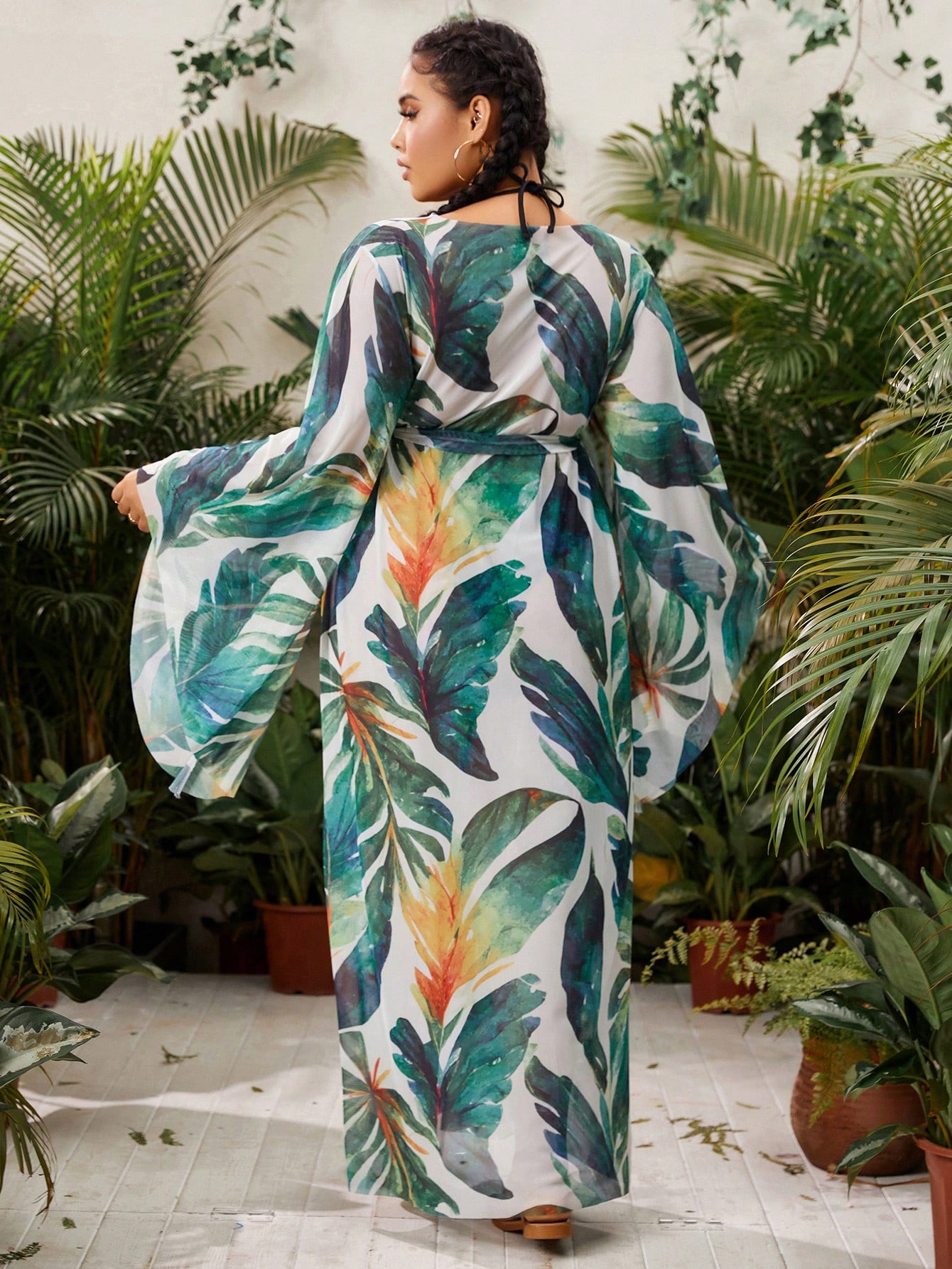 In Long Sleeve Plus Size Kimonos