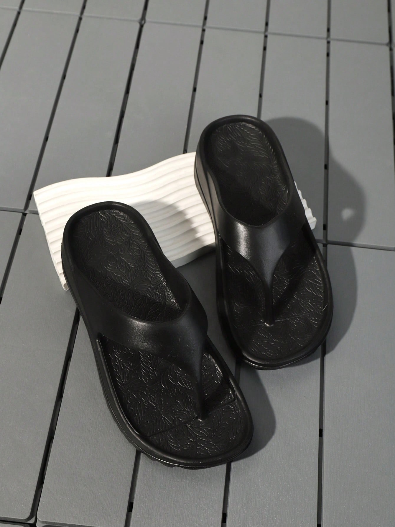 In Black Women Slippers