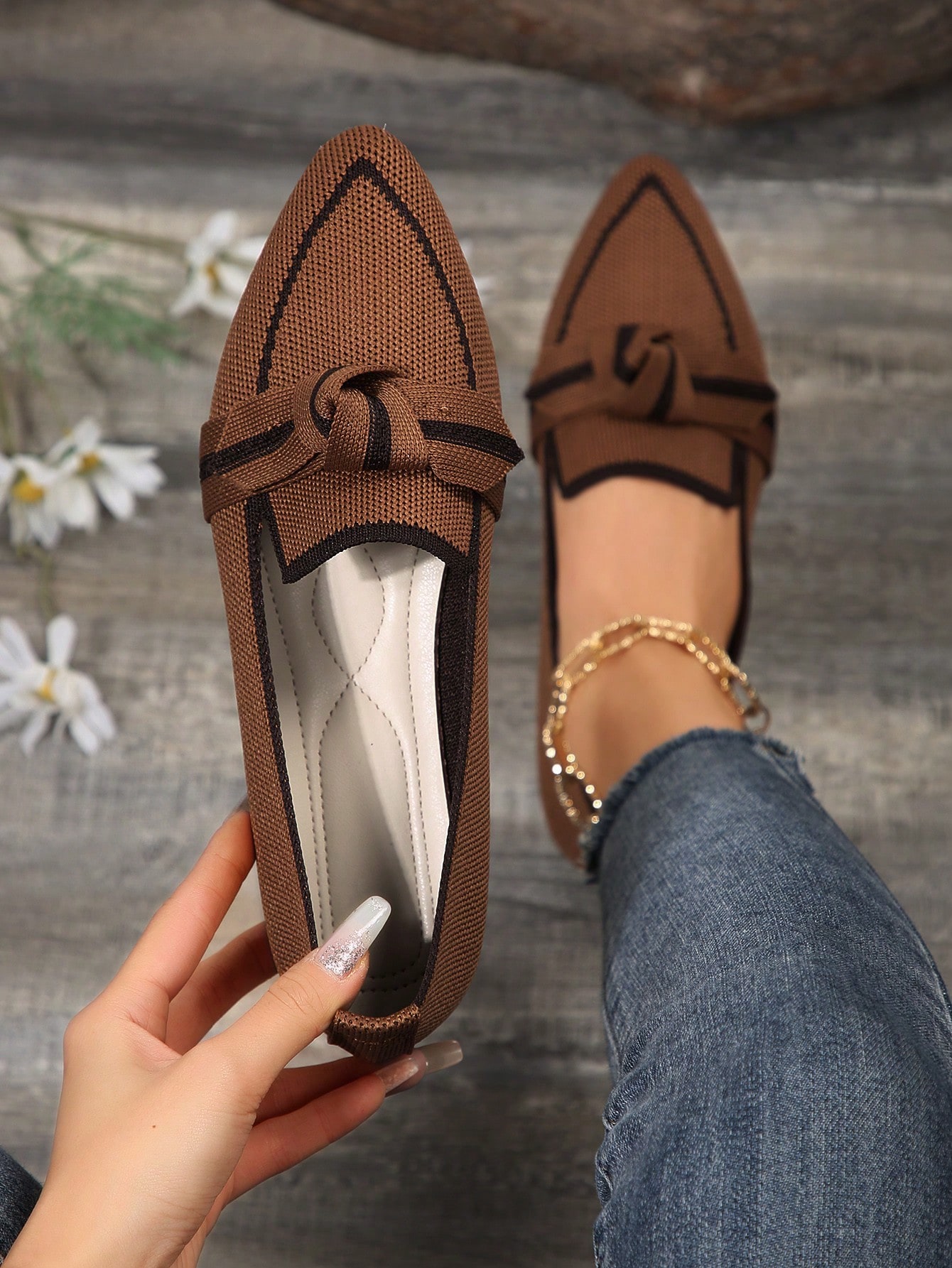 In Brown Women Flats