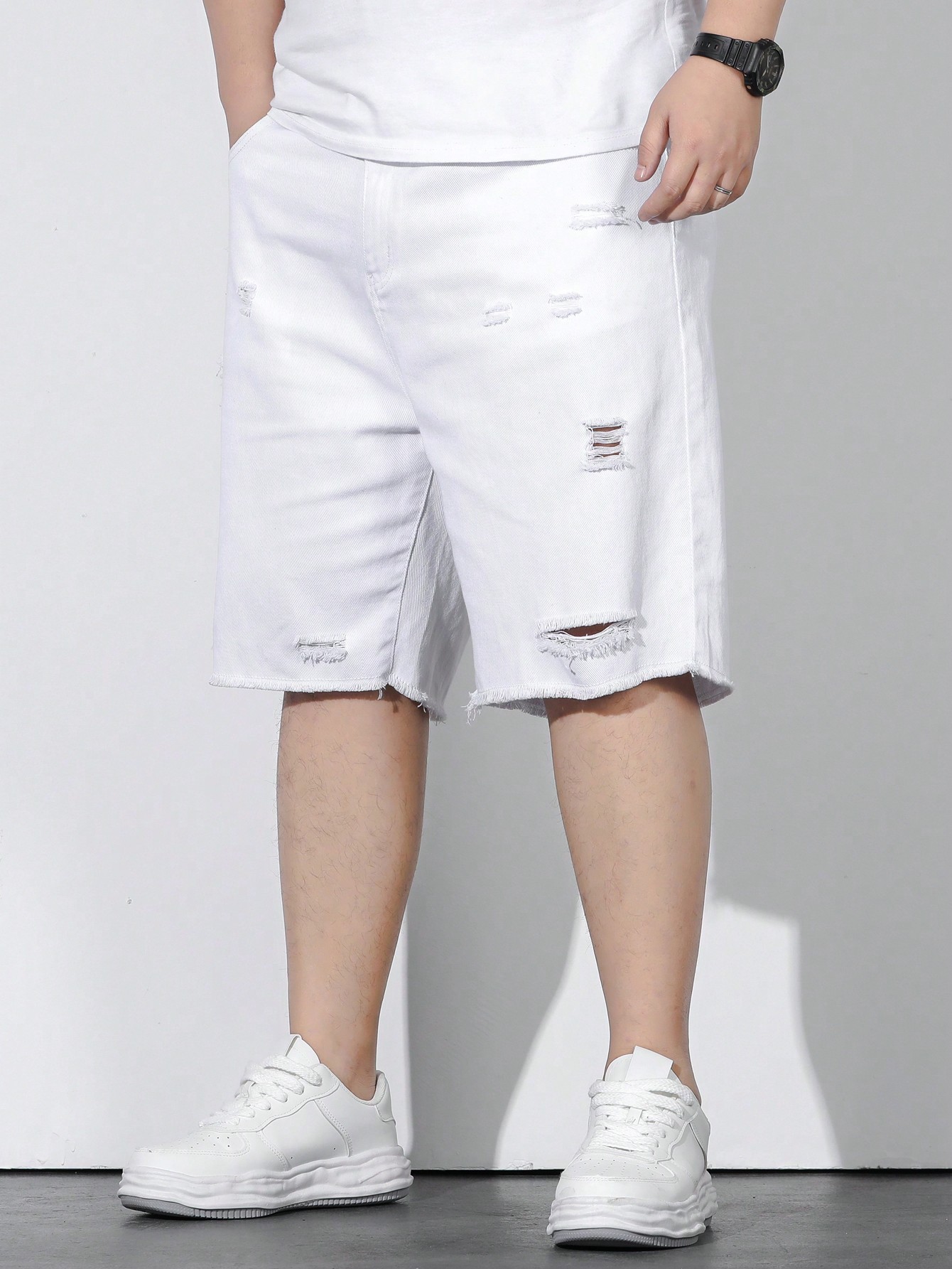 Men Plus Size Denim Shorts