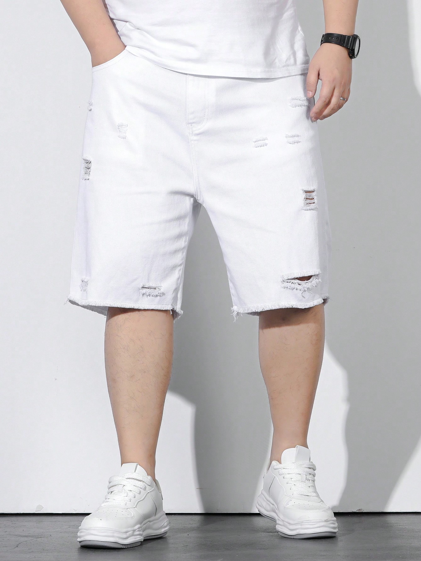 Men Plus Size Denim Shorts