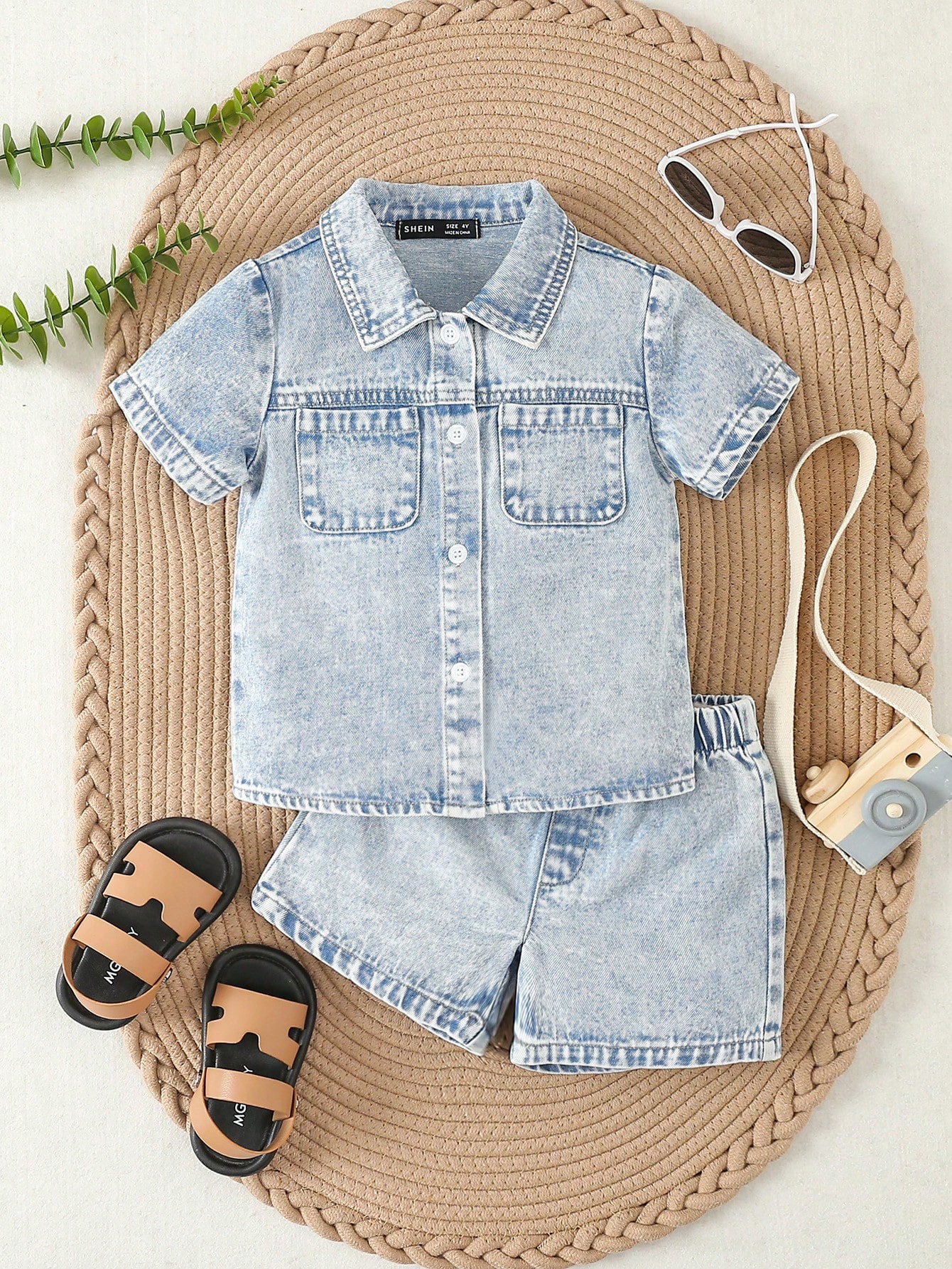 Young Boys Denim Two-piece Outfits