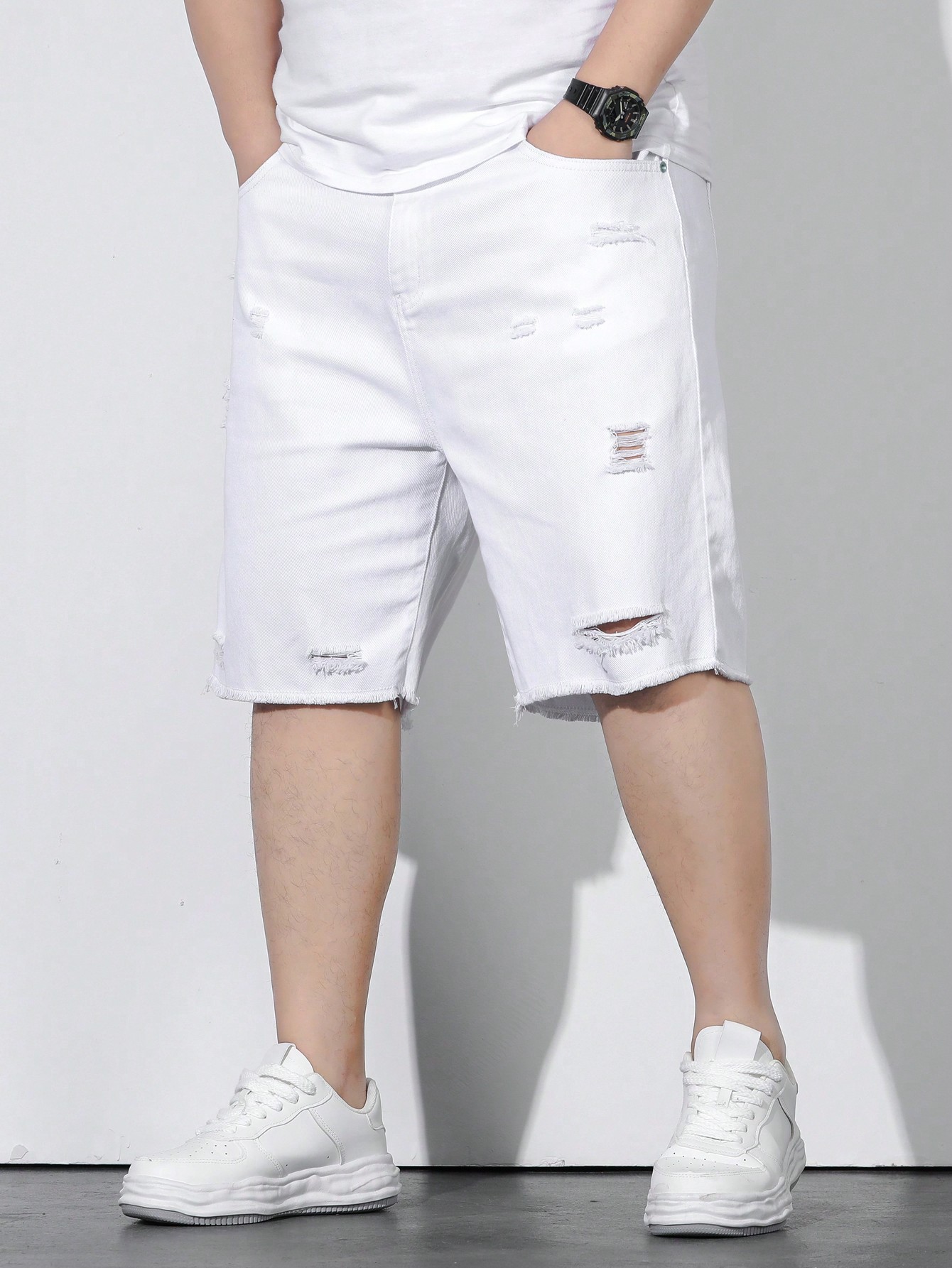 Men Plus Size Denim Shorts