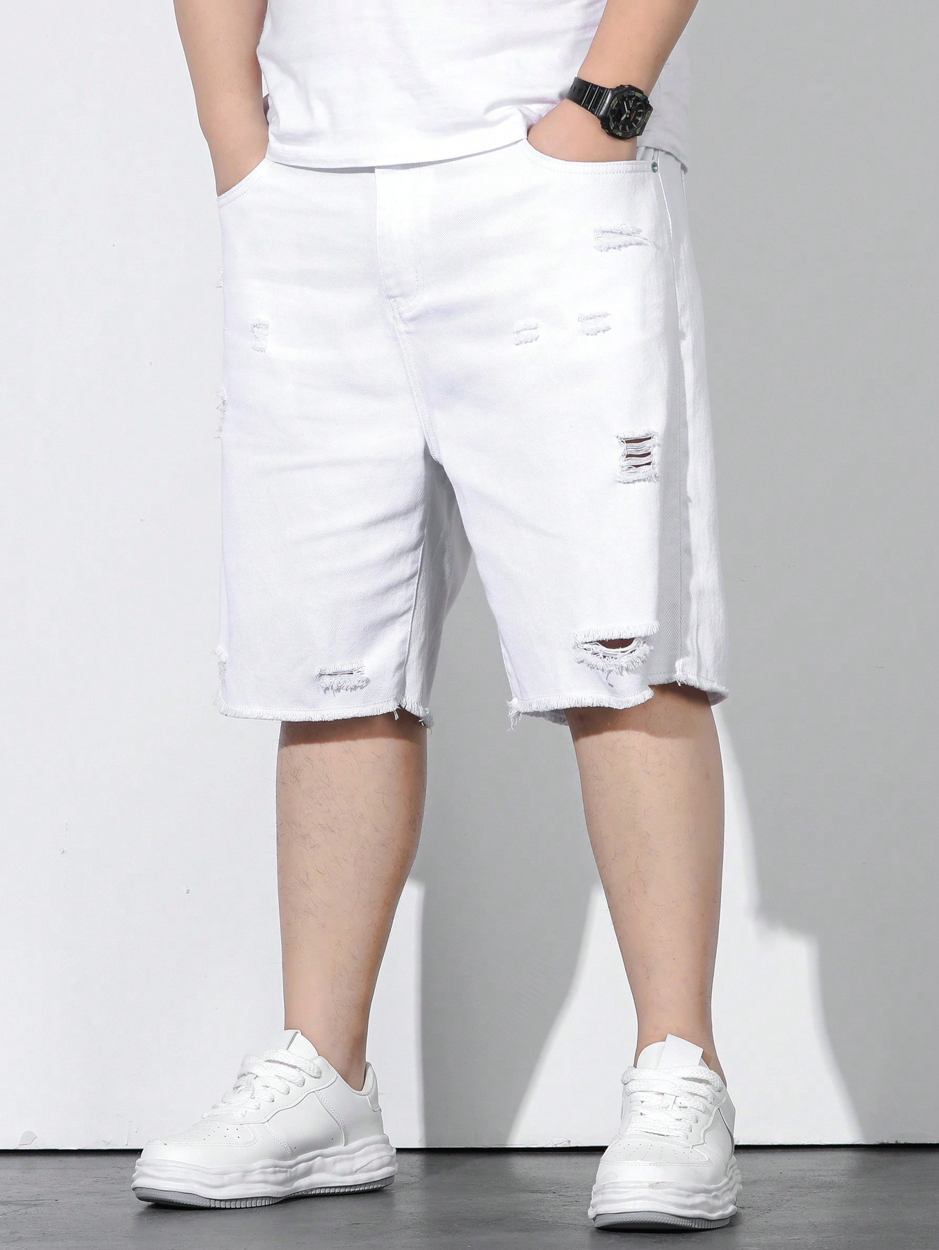 Men Plus Size Denim Shorts