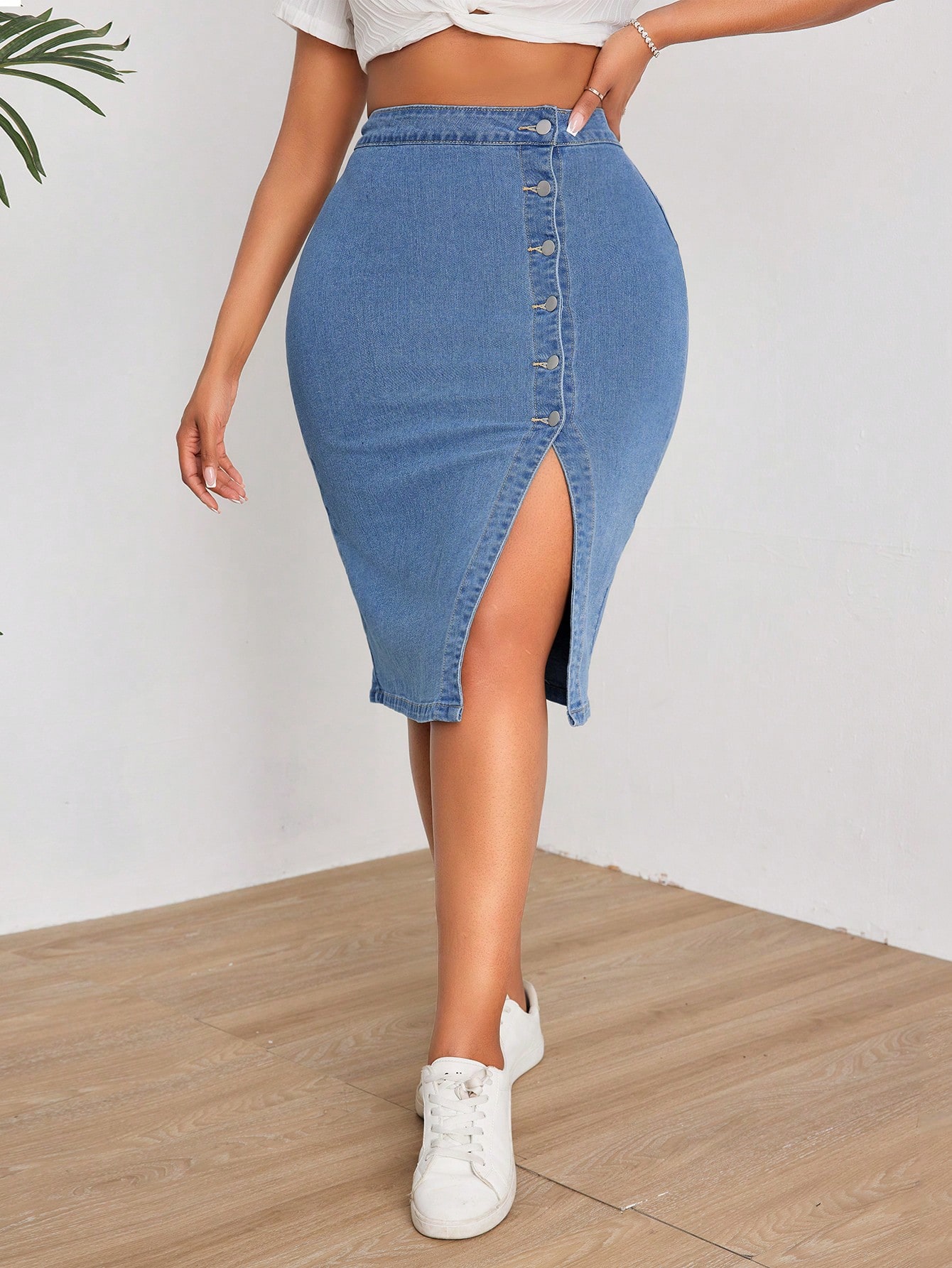 Plus Size Denim Skirts