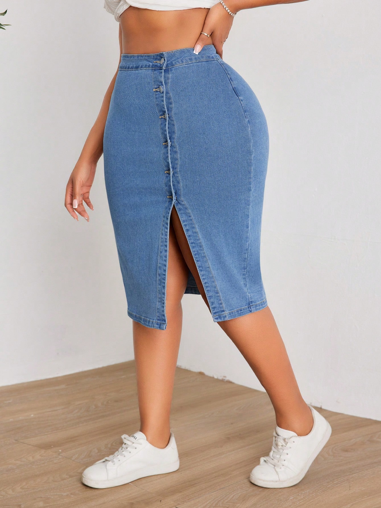 Plus Size Denim Skirts