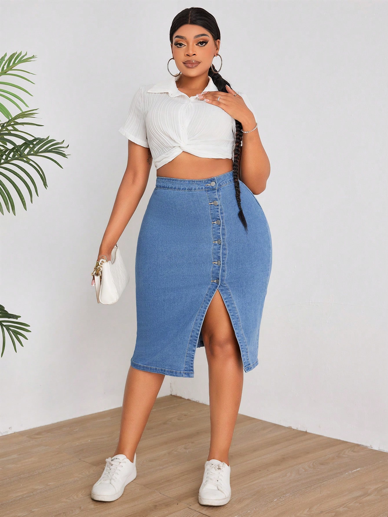 Plus Size Denim Skirts