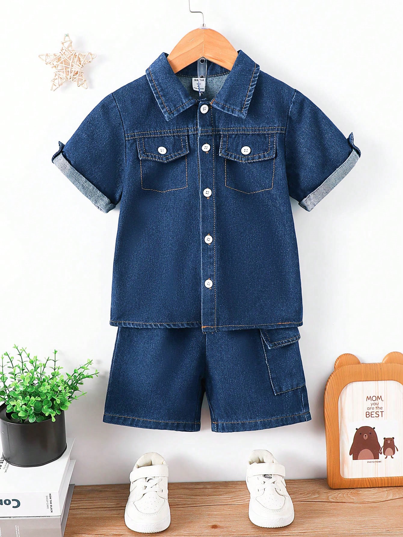 Young Boys Denim Two-piece Outfits