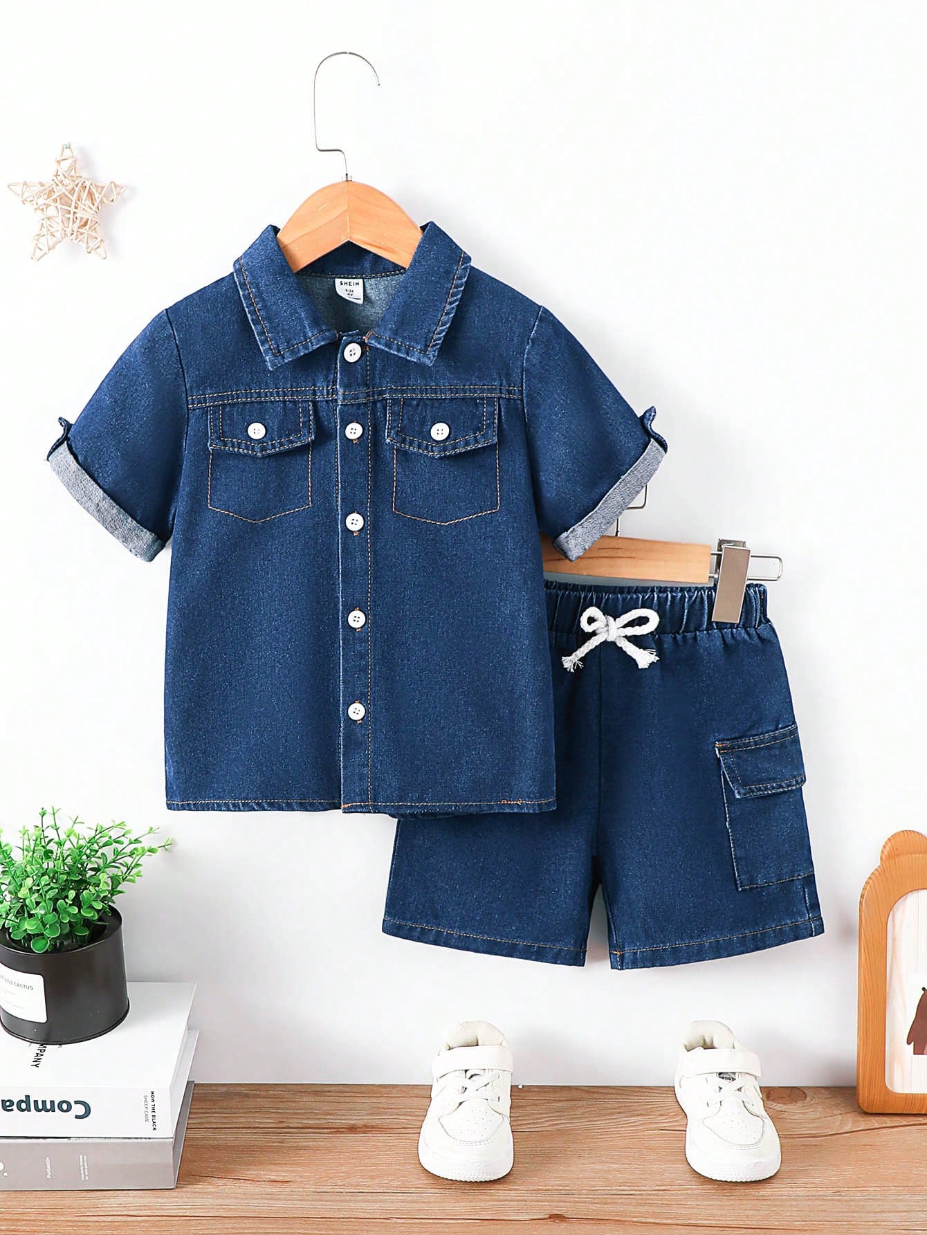 Young Boys Denim Two-piece Outfits