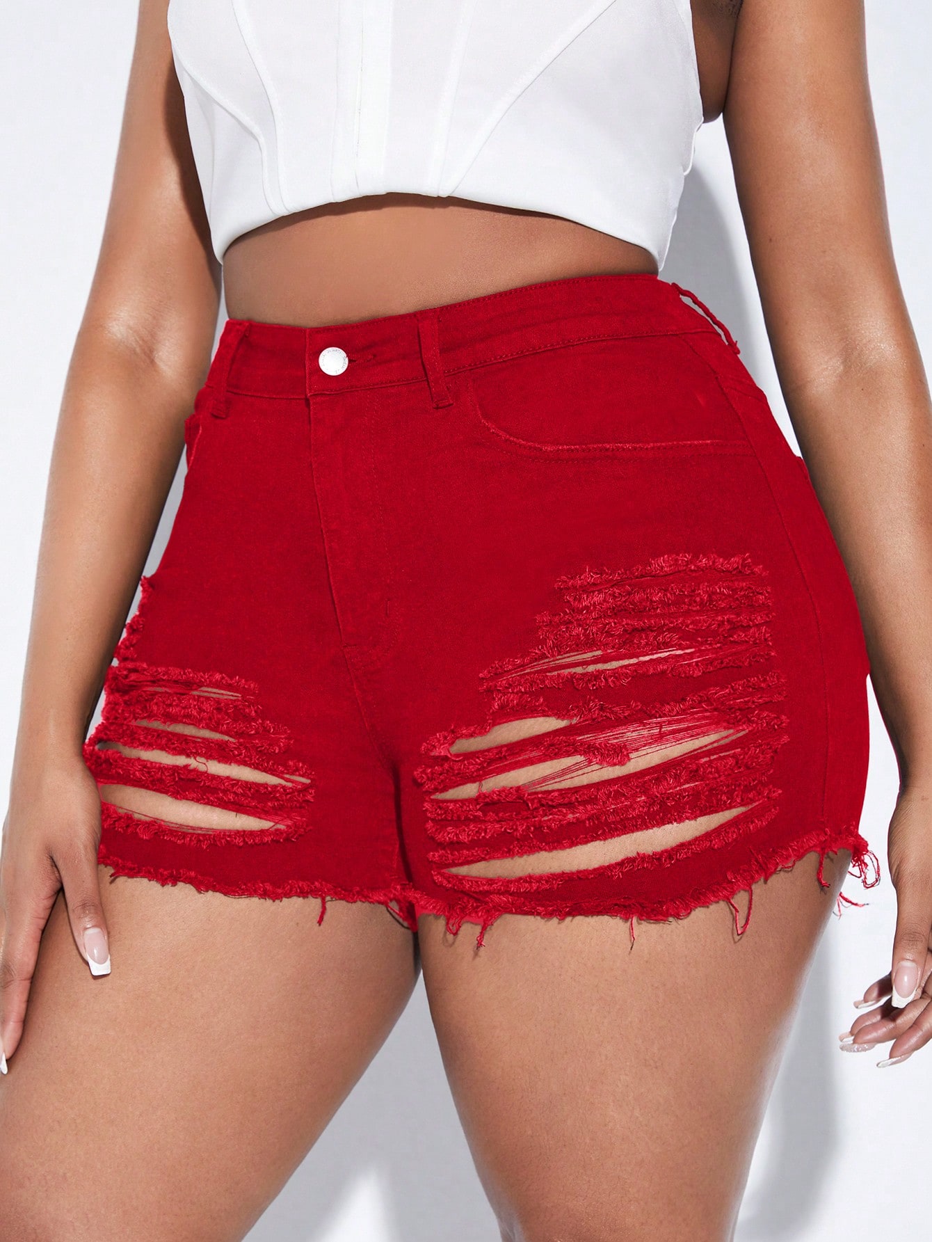 Plus Size Denim Shorts