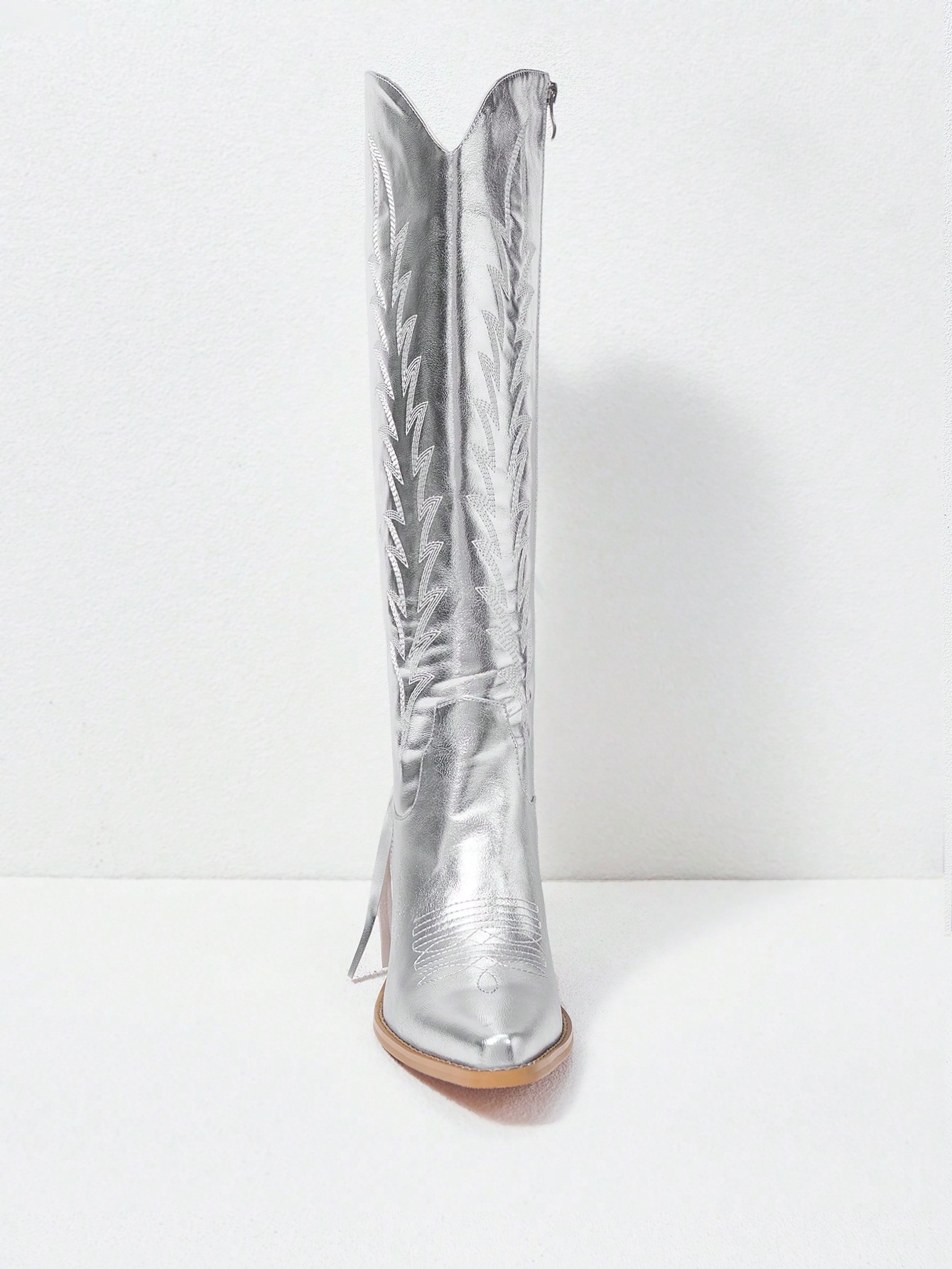 In Silver Women Knee-High Boots