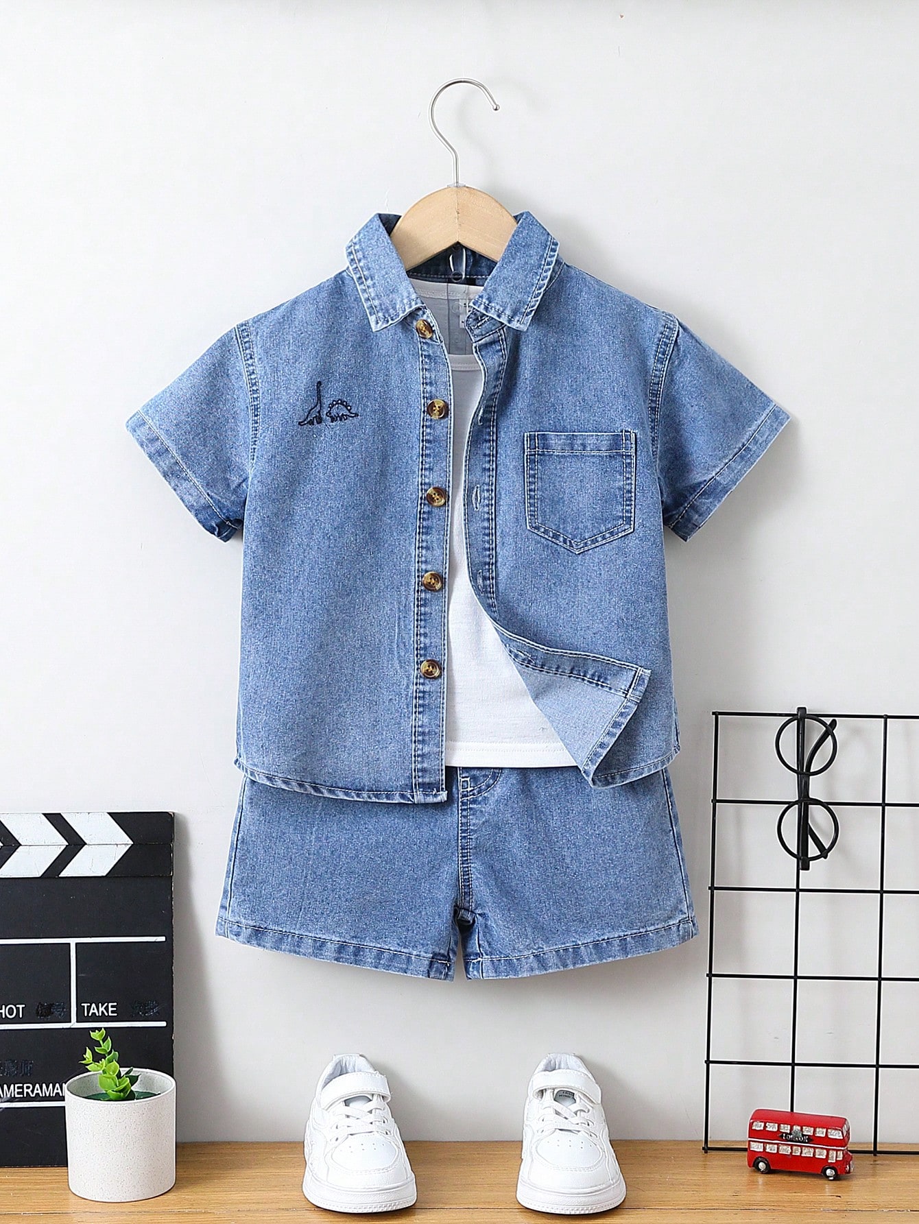 Young Boys Denim Two-piece Outfits