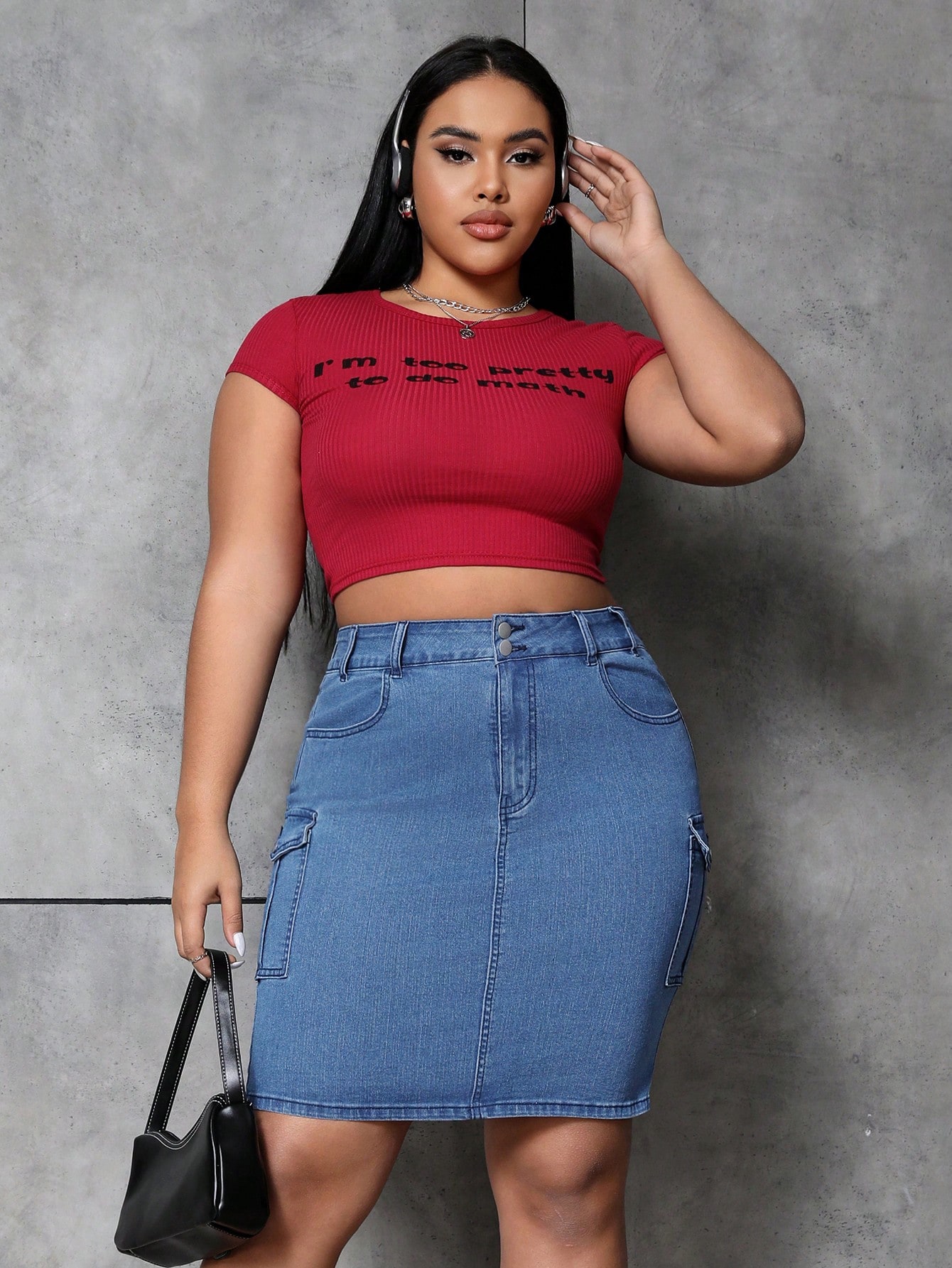 Plus Size Denim Skirts